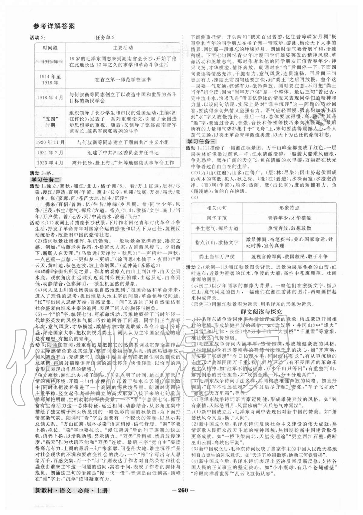 2020年金版教程高中新課程創(chuàng)新導(dǎo)學(xué)案語(yǔ)文必修上冊(cè)人教版 參考答案第2頁(yè)