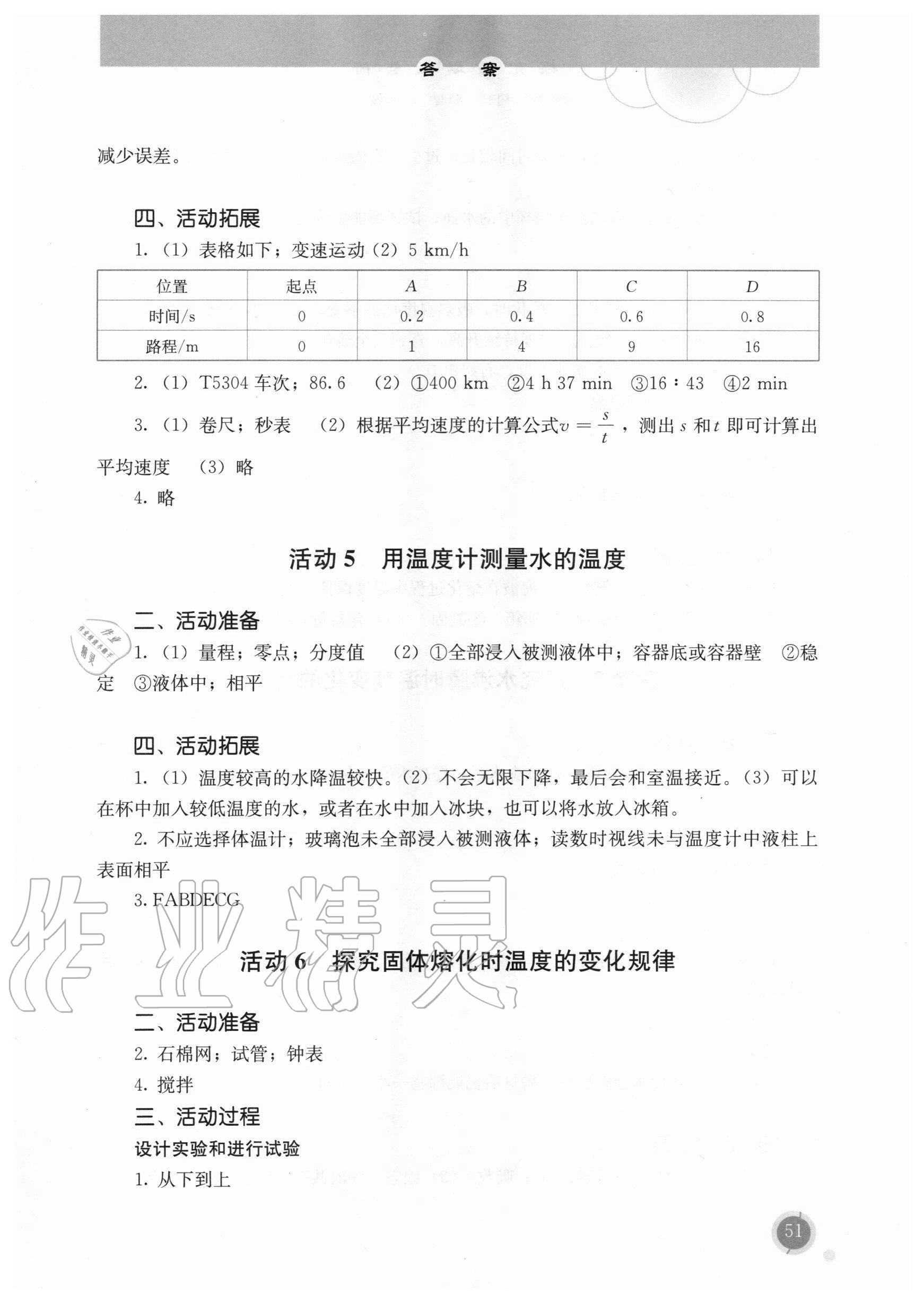 2020年探究活動報告冊八年級物理上冊人教版 第3頁