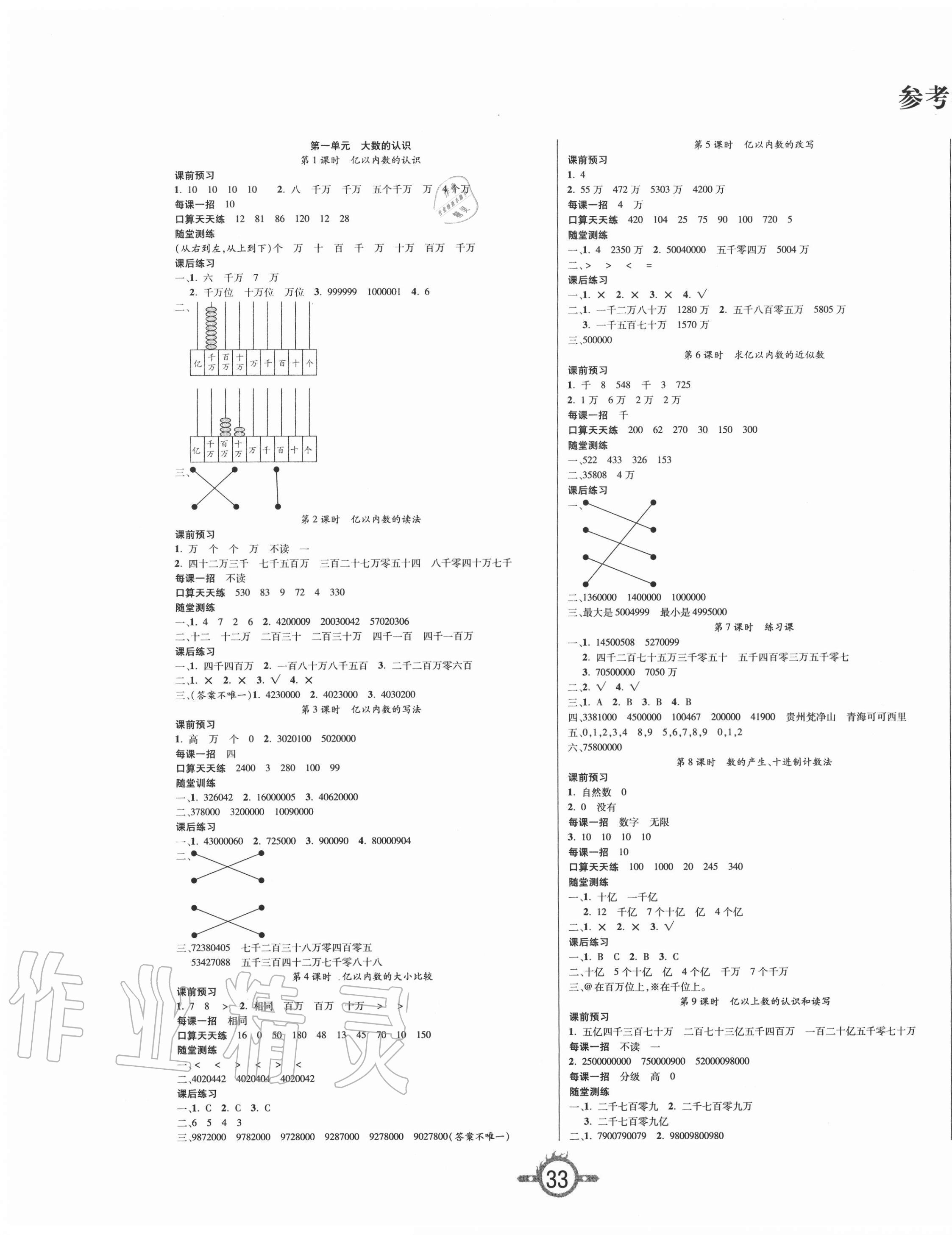 2020年創(chuàng)新課課練四年級數(shù)學(xué)上冊人教版 第1頁