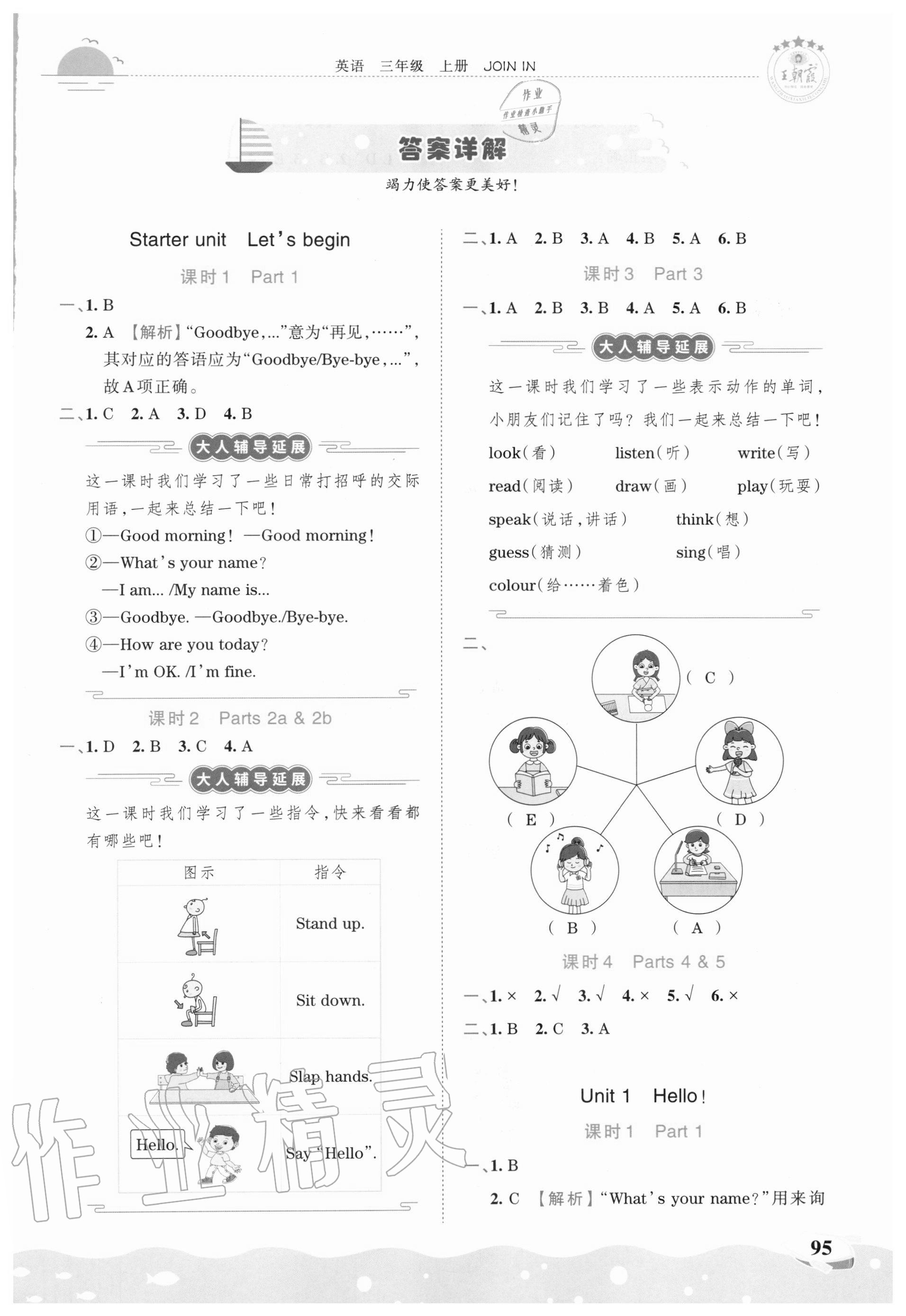 2020年王朝霞德才兼?zhèn)渥鳂I(yè)創(chuàng)新設(shè)計三年級英語上冊劍橋版 第1頁