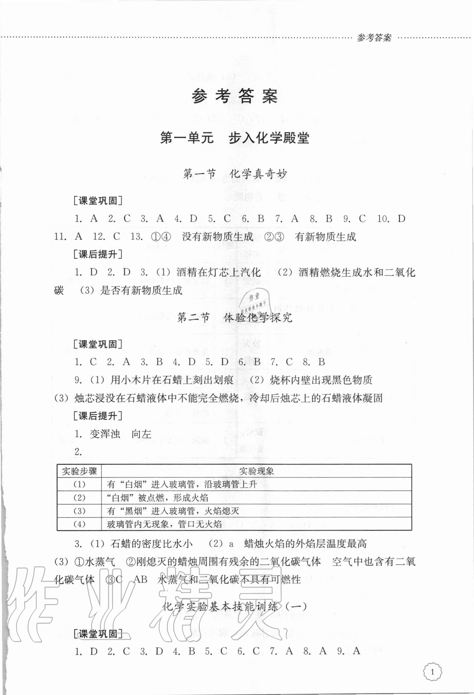 2020年初中課堂同步訓(xùn)練八年級(jí)化學(xué)全一冊(cè)魯教版54制 第1頁