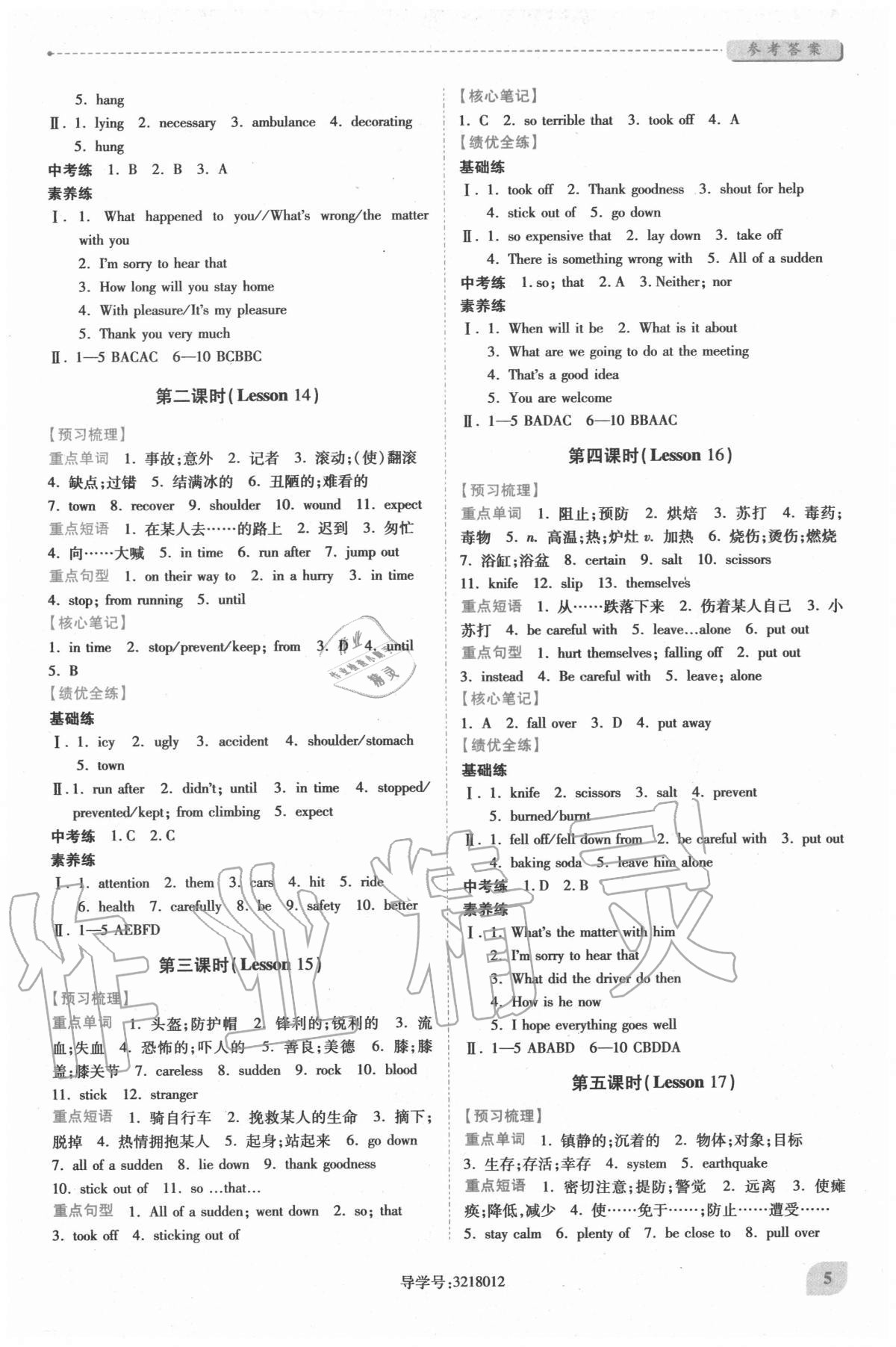 2020年績(jī)優(yōu)學(xué)案九年級(jí)英語(yǔ)全一冊(cè)冀教版 第5頁(yè)