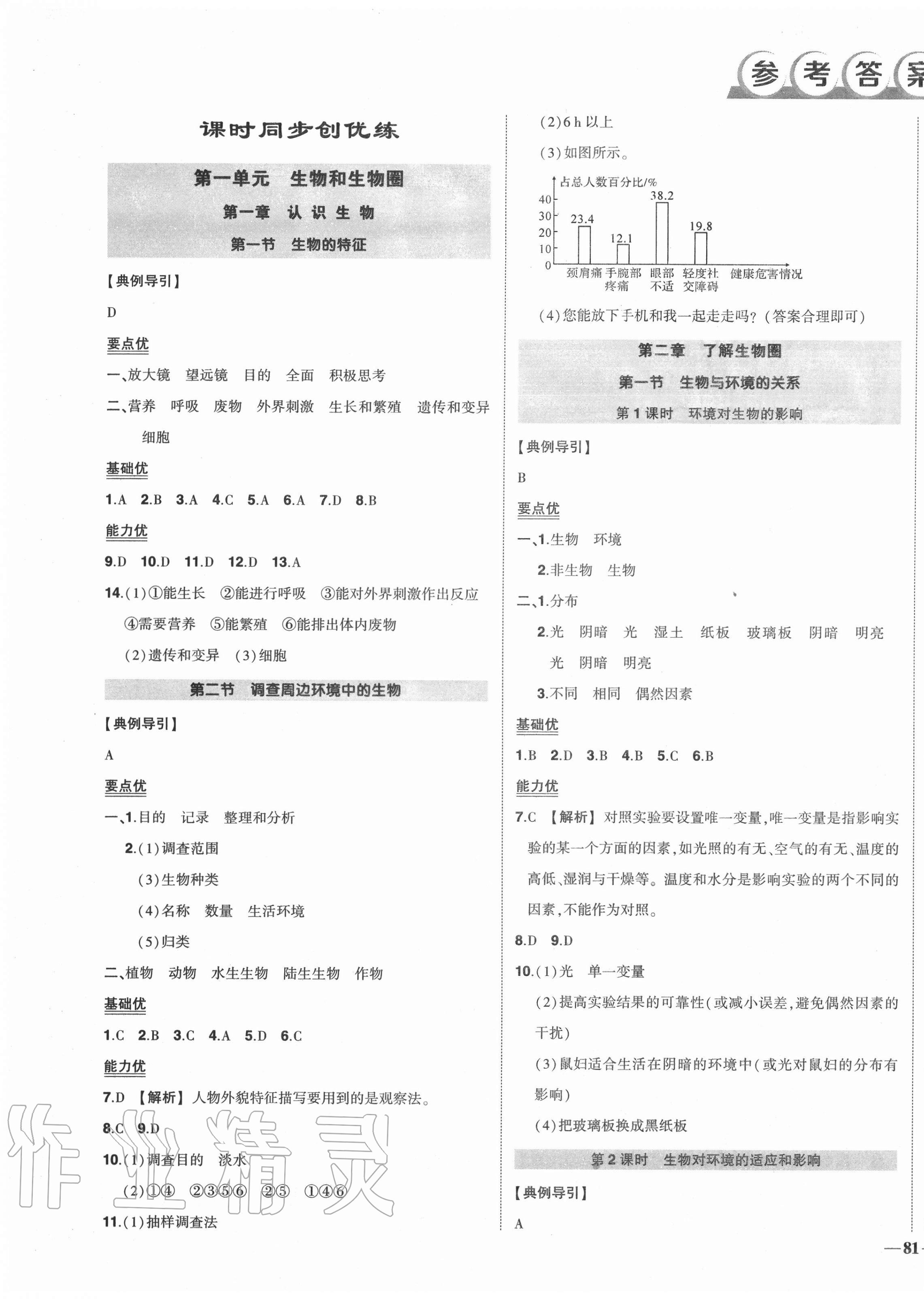 2020年状元成才路创优作业七年级生物上册人教版 第1页