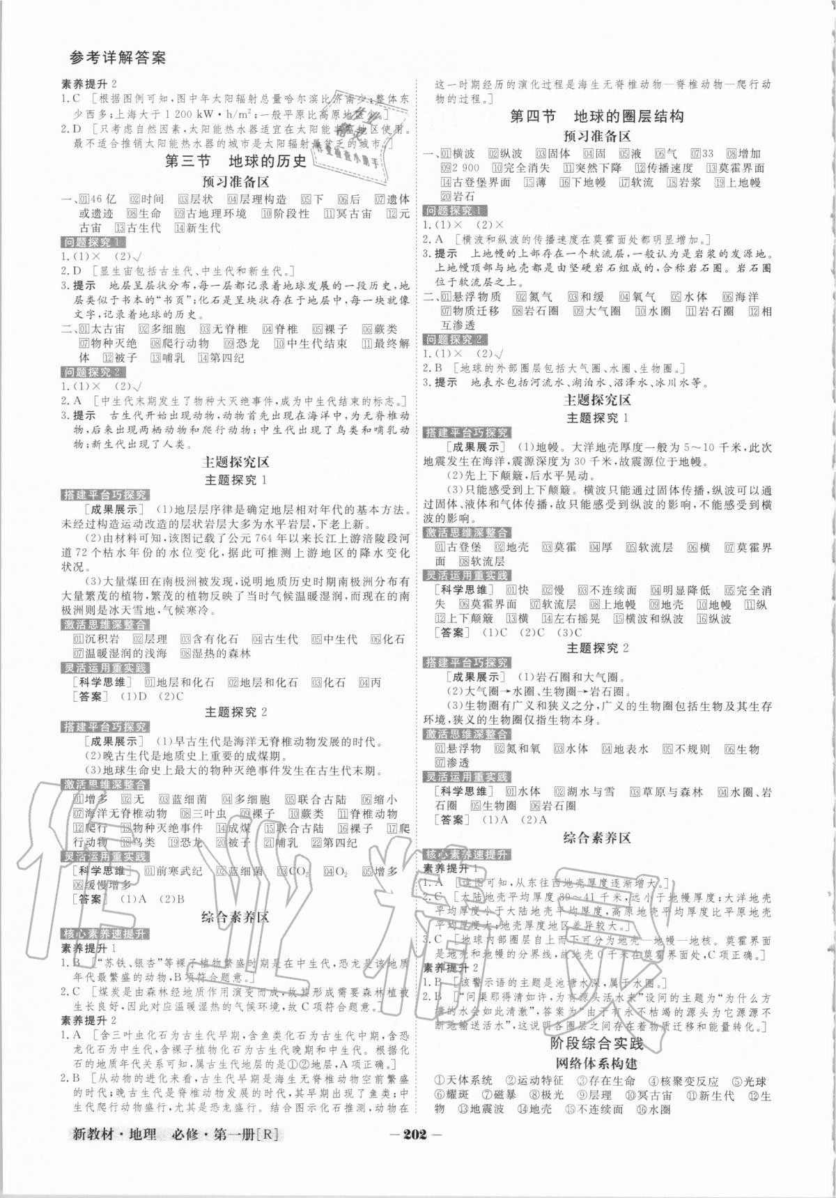 2020年金版教程高中新课程创新导学案高中地理必修第一册人教版 参考答案第2页