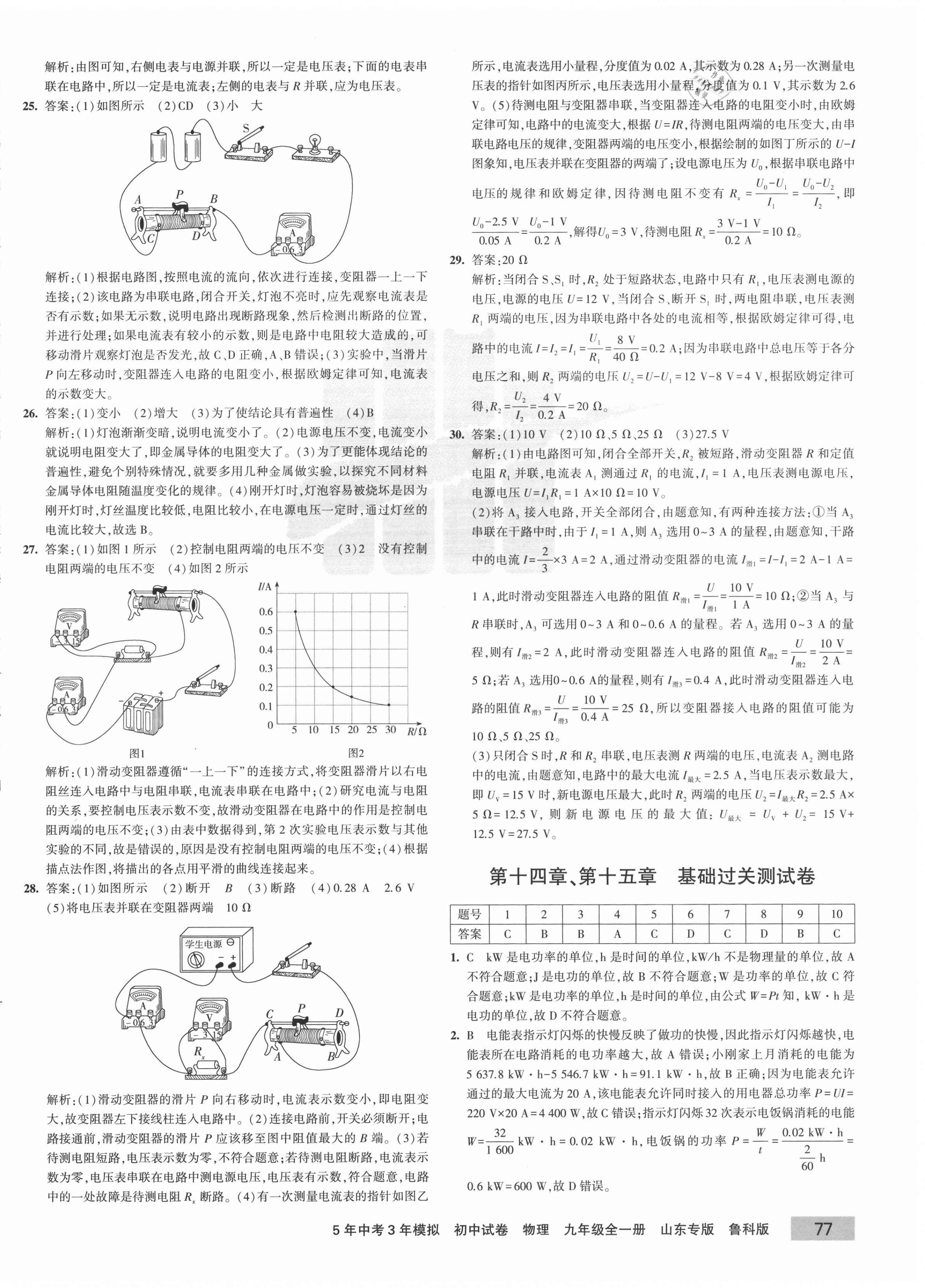 2020年5年中考3年模擬初中試卷九年級(jí)物理全一冊(cè)魯科版山東專版 第10頁