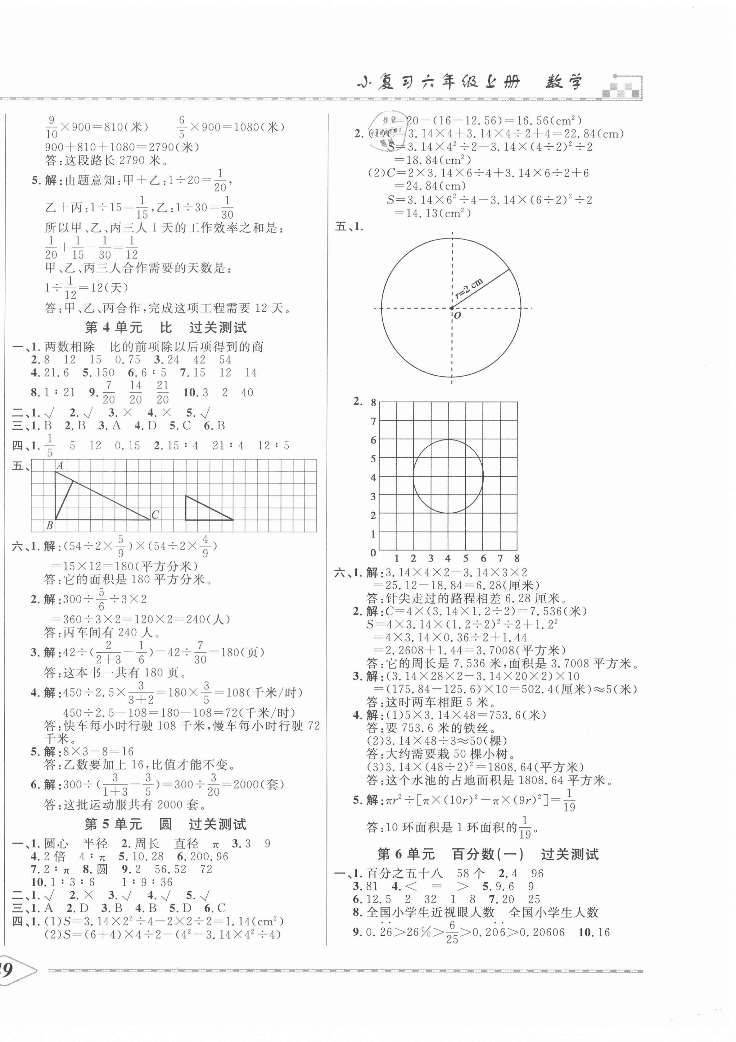 2020年一飞冲天小复习六年级数学上册人教版 第2页