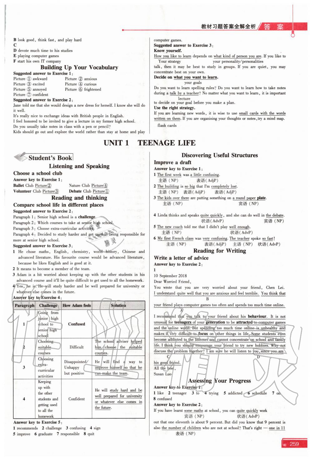 2020年教材課本高中英語必修第一冊人教版 參考答案第2頁