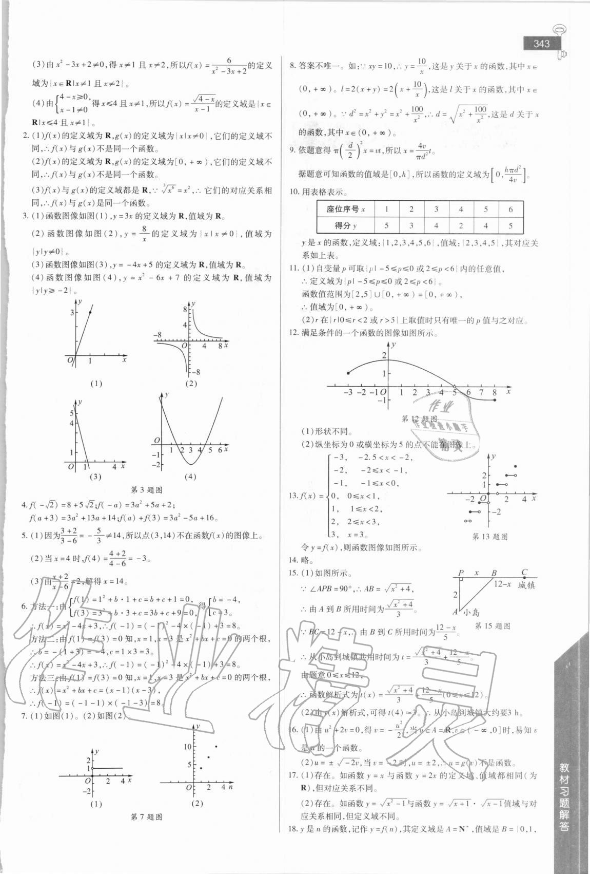 2020年教材課本高中數(shù)學(xué)必修1人教版 參考答案第7頁(yè)