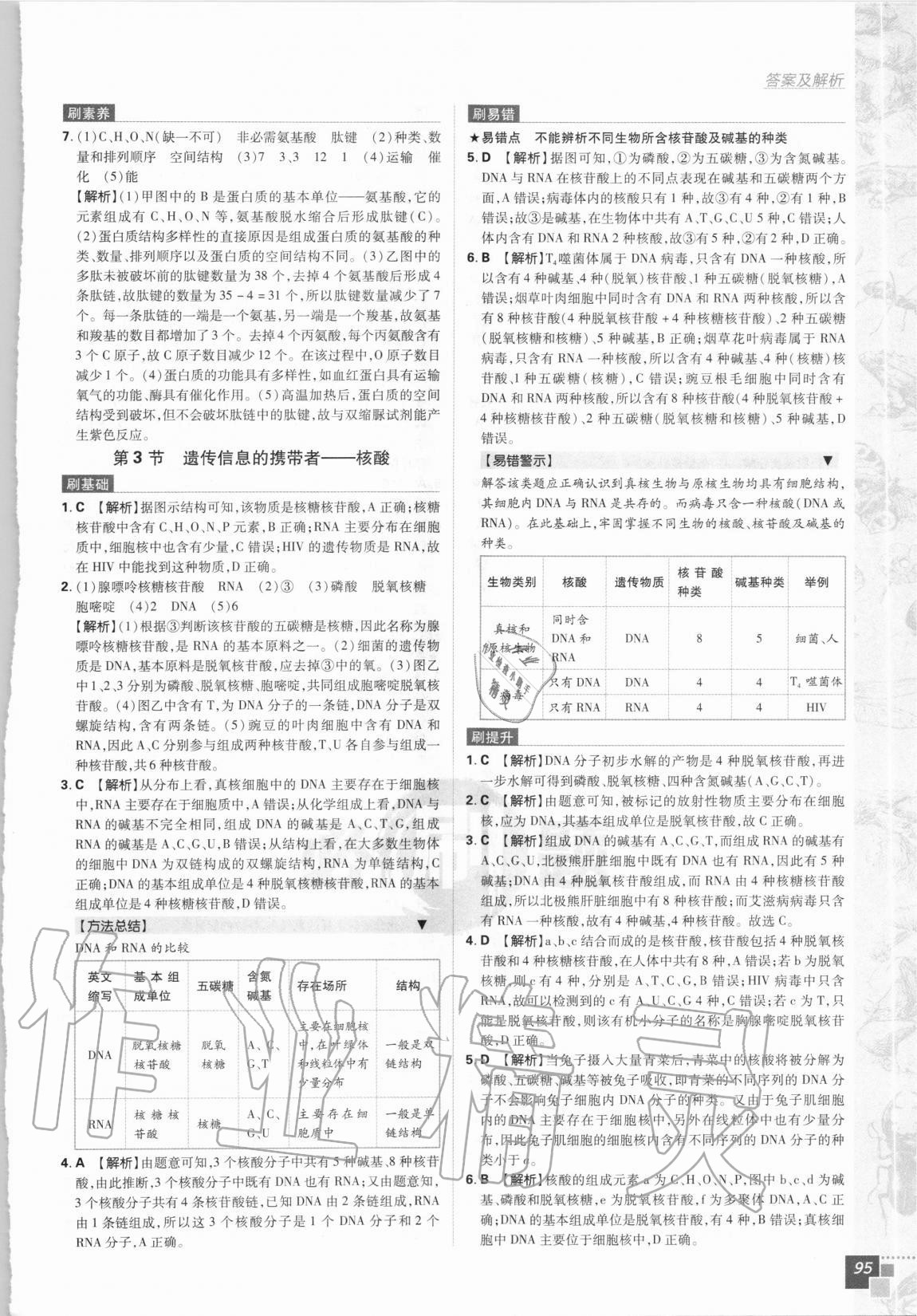 2020年高中必刷题生物必修1人教版 第7页