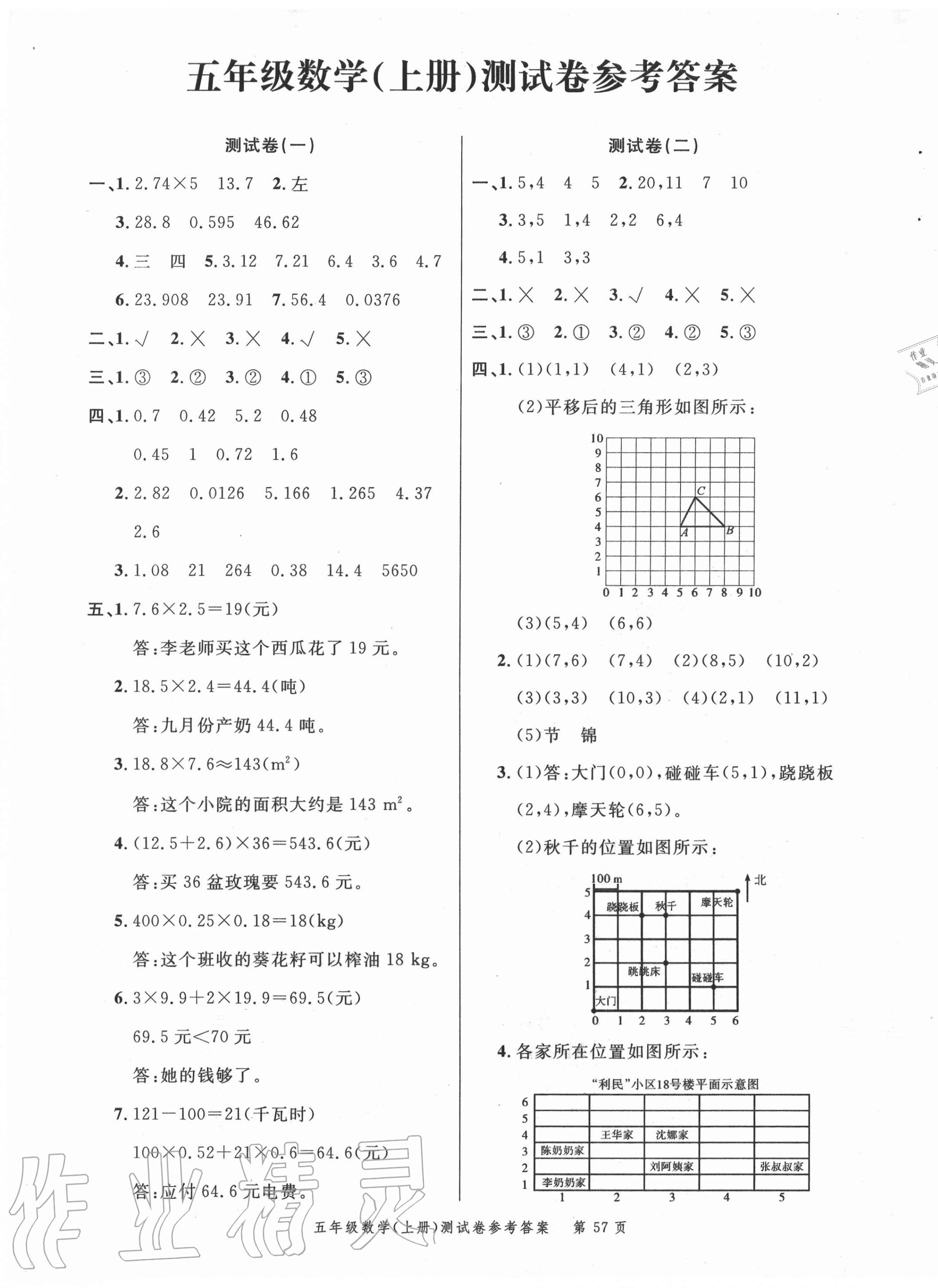 2020年南粤学典名师金典测试卷五年级数学上册人教版 第1页