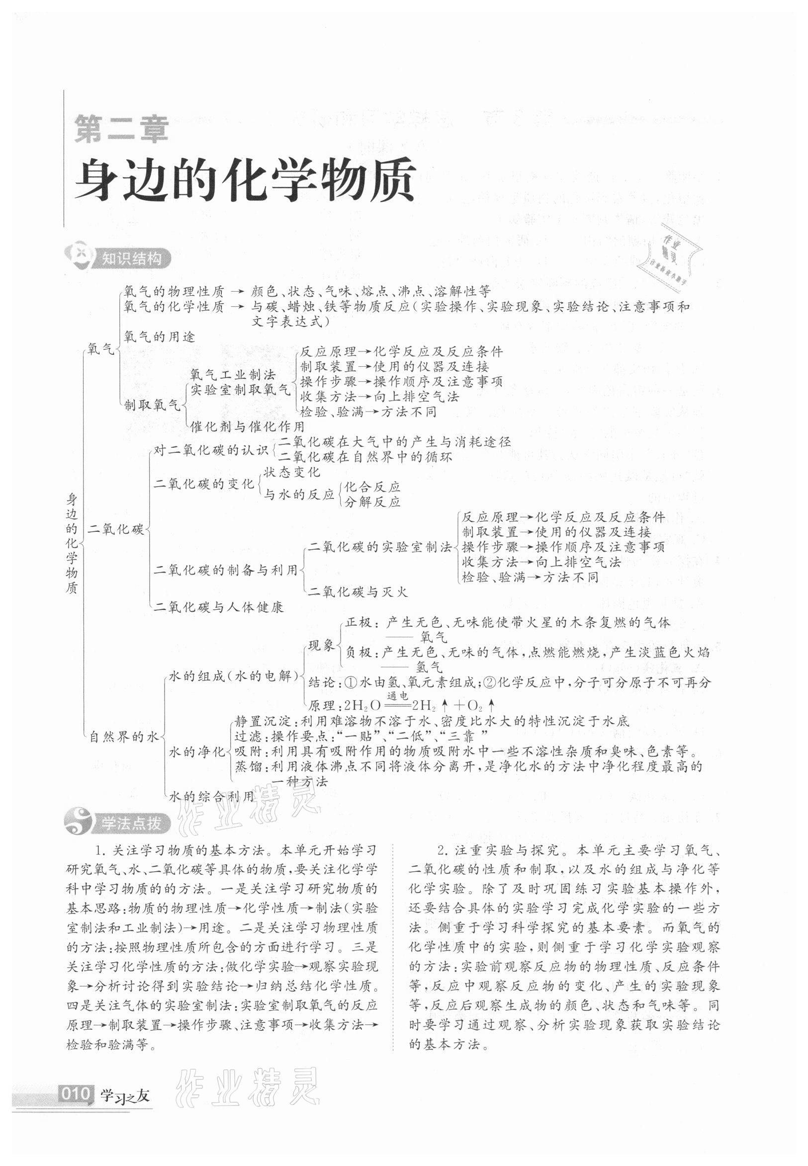 2020年学习之友九年级化学上册 参考答案第10页