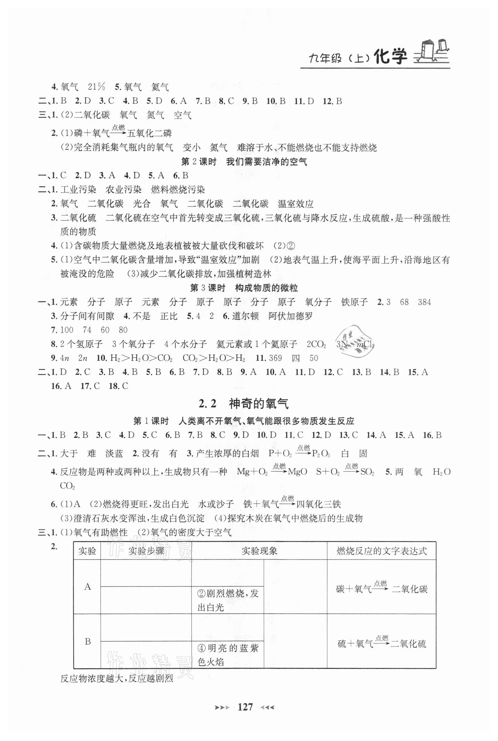 2020年钟书金牌课课练九年级化学上册沪教版54制 第3页