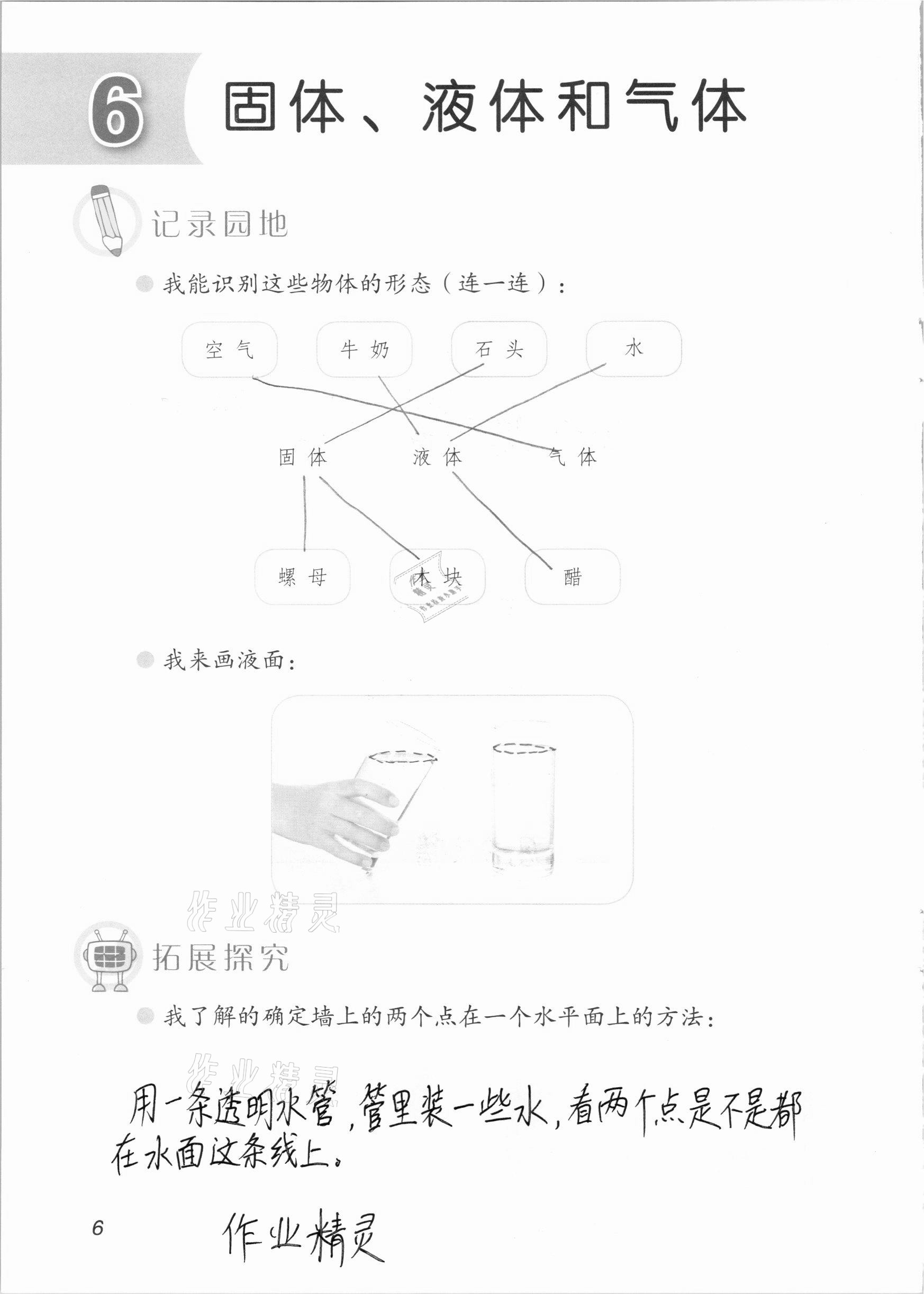 2020年科学学生活动手册三年级上册青岛版54制 参考答案第6页