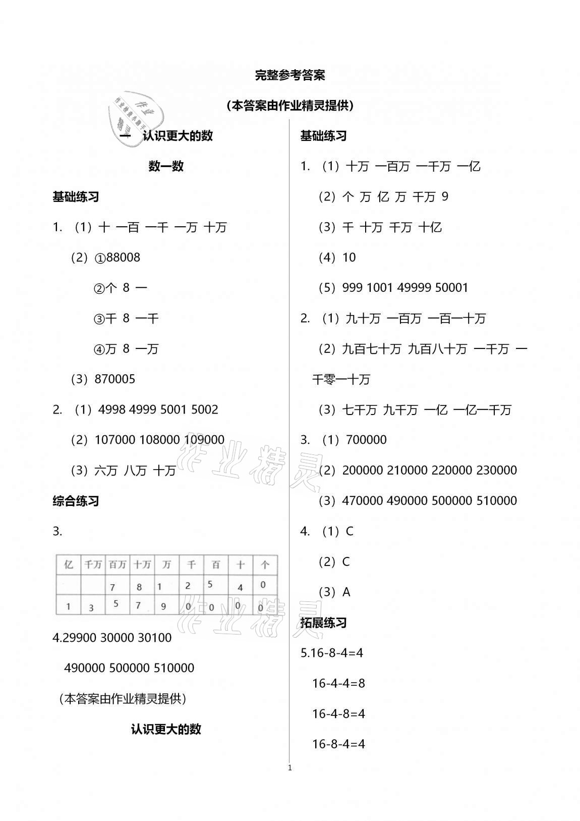 2020年学习之友四年级数学上册北师大版 第1页