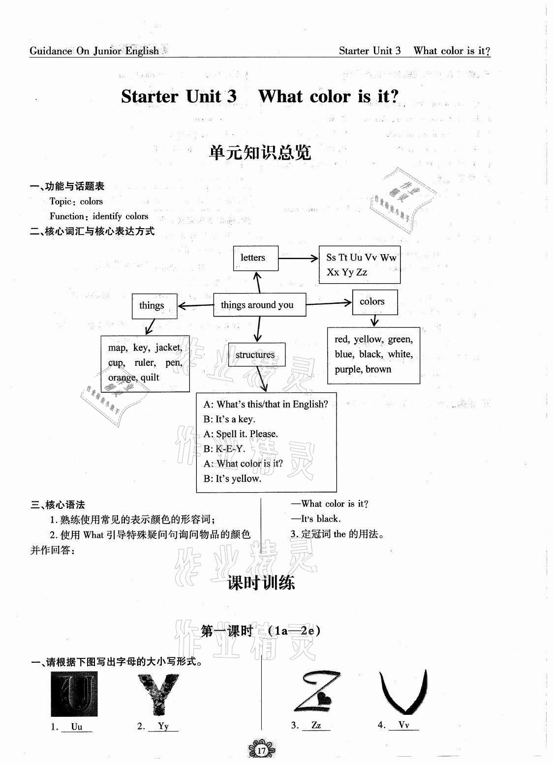 2020年英語(yǔ)風(fēng)向標(biāo)七年級(jí)上冊(cè)人教版蓉城專(zhuān)版 參考答案第17頁(yè)