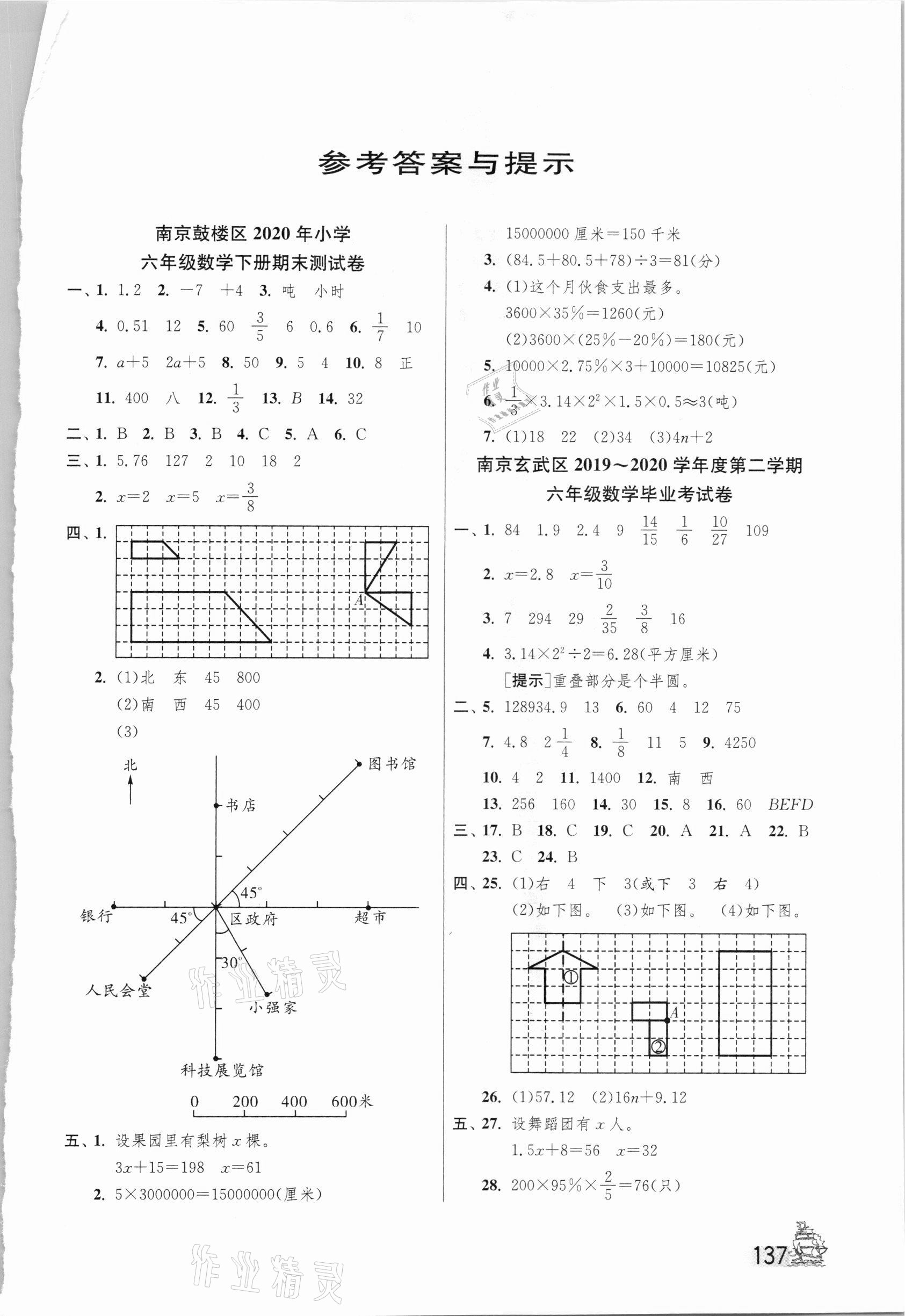 2021年考必胜小学毕业升学考试试卷精选数学江苏专版 第1页