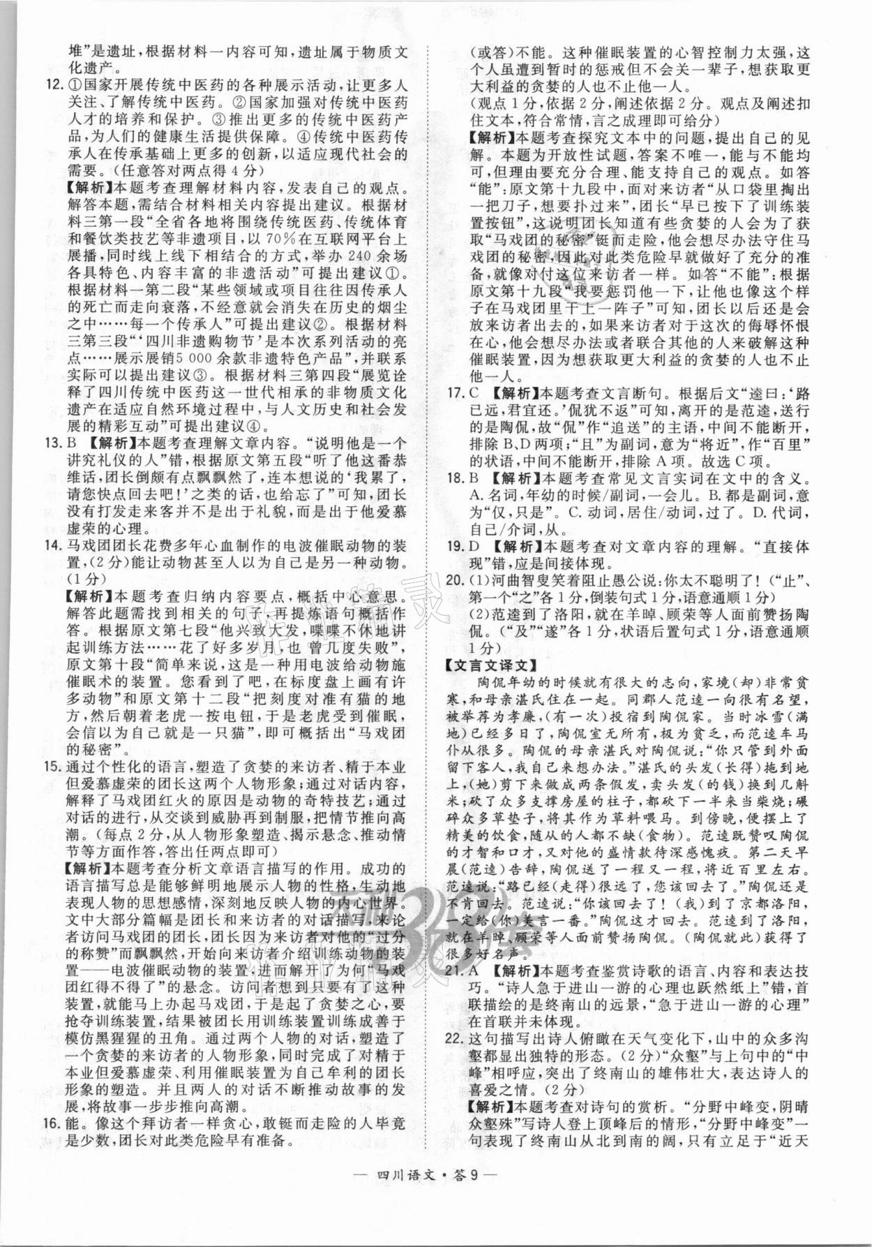 2021年天利38套中考试题精选语文四川专版 第9页