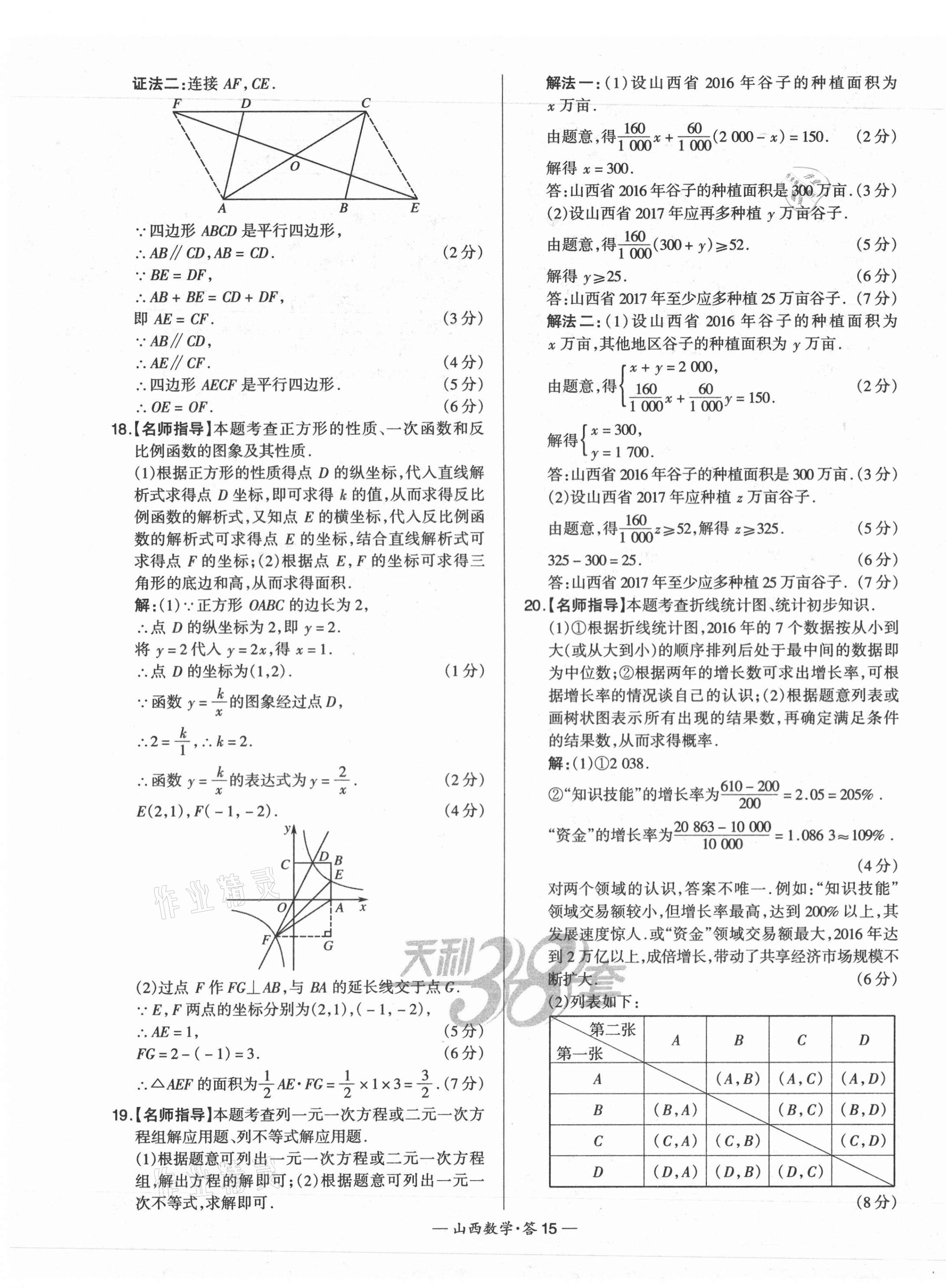 2021年天利38套中考试题精选数学山西专版 第15页