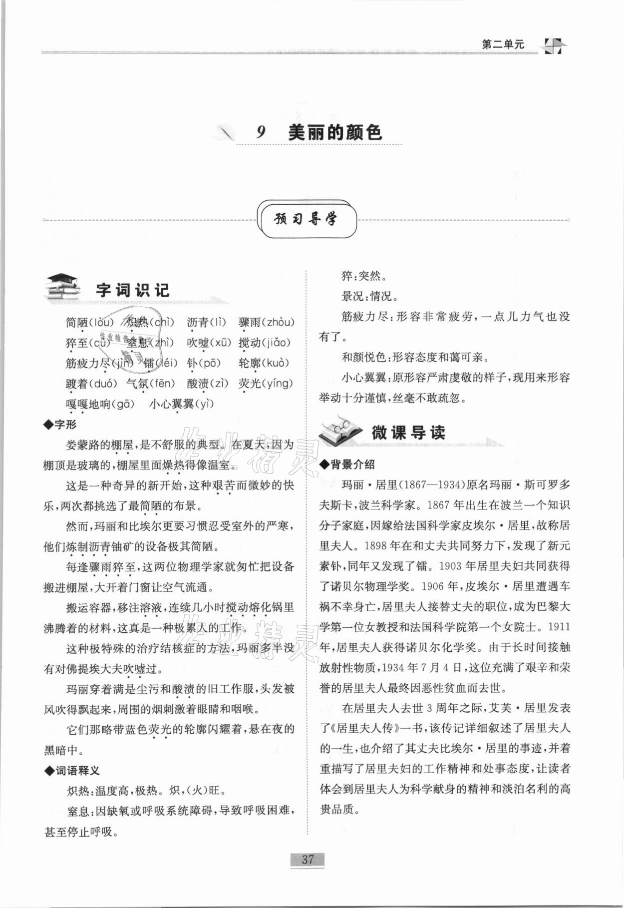 2020年名师课堂课时优化精讲精练八年级语文上册人教版 第37页