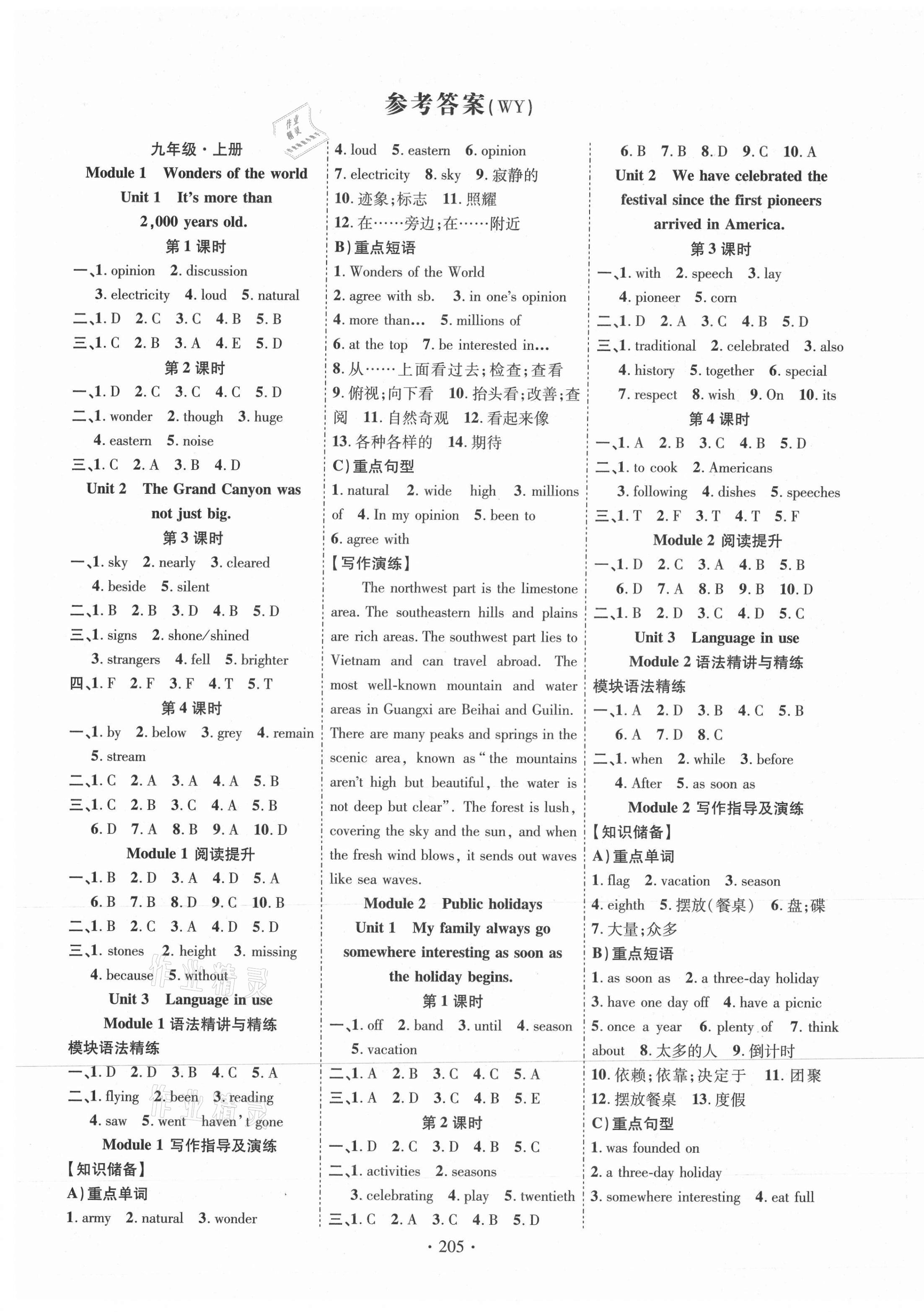 2020年課時(shí)掌控九年級英語上冊外研版 第1頁