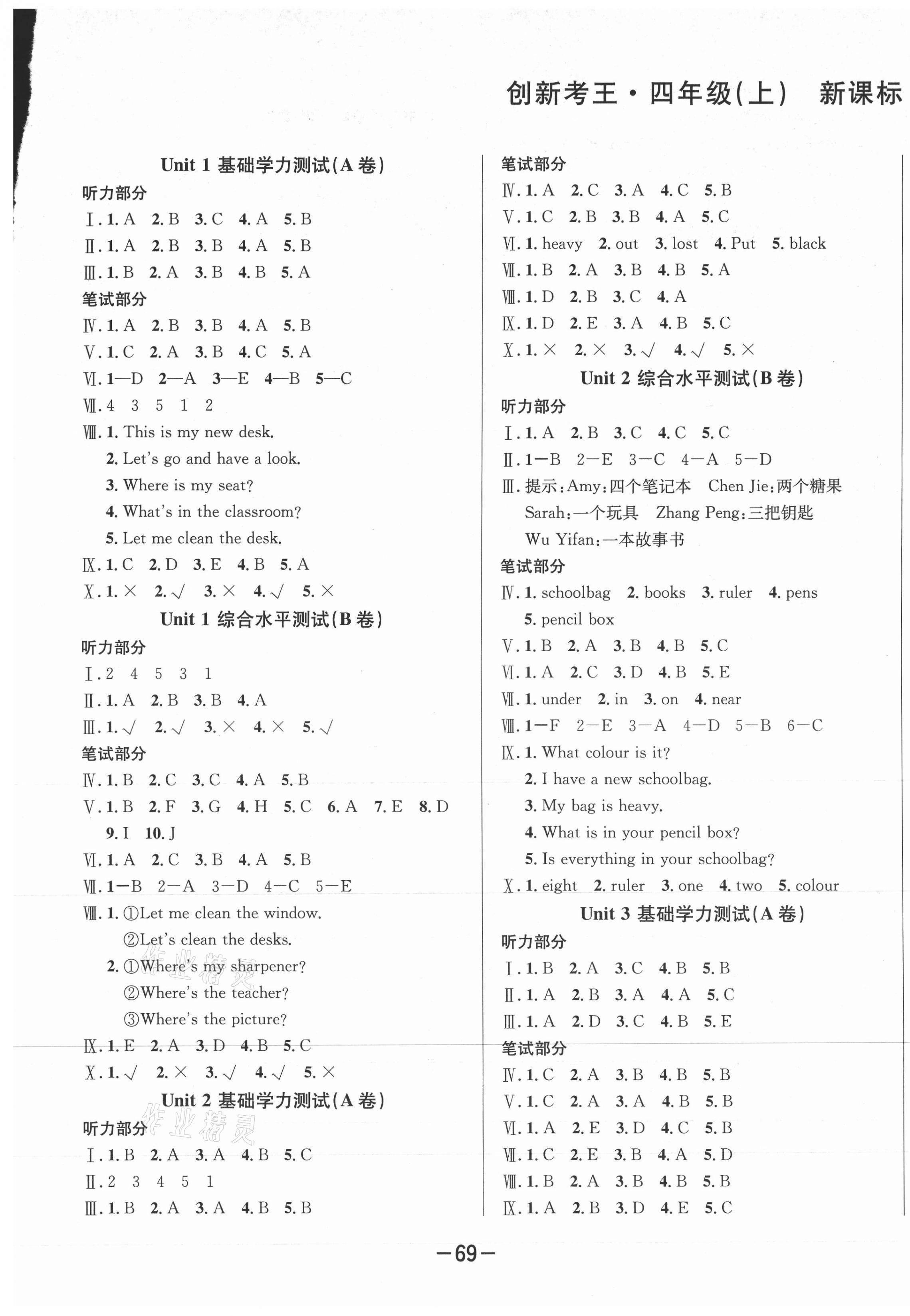 2020年創(chuàng)新考王完全試卷四年級(jí)英語上冊(cè)人教PEP版 第1頁(yè)