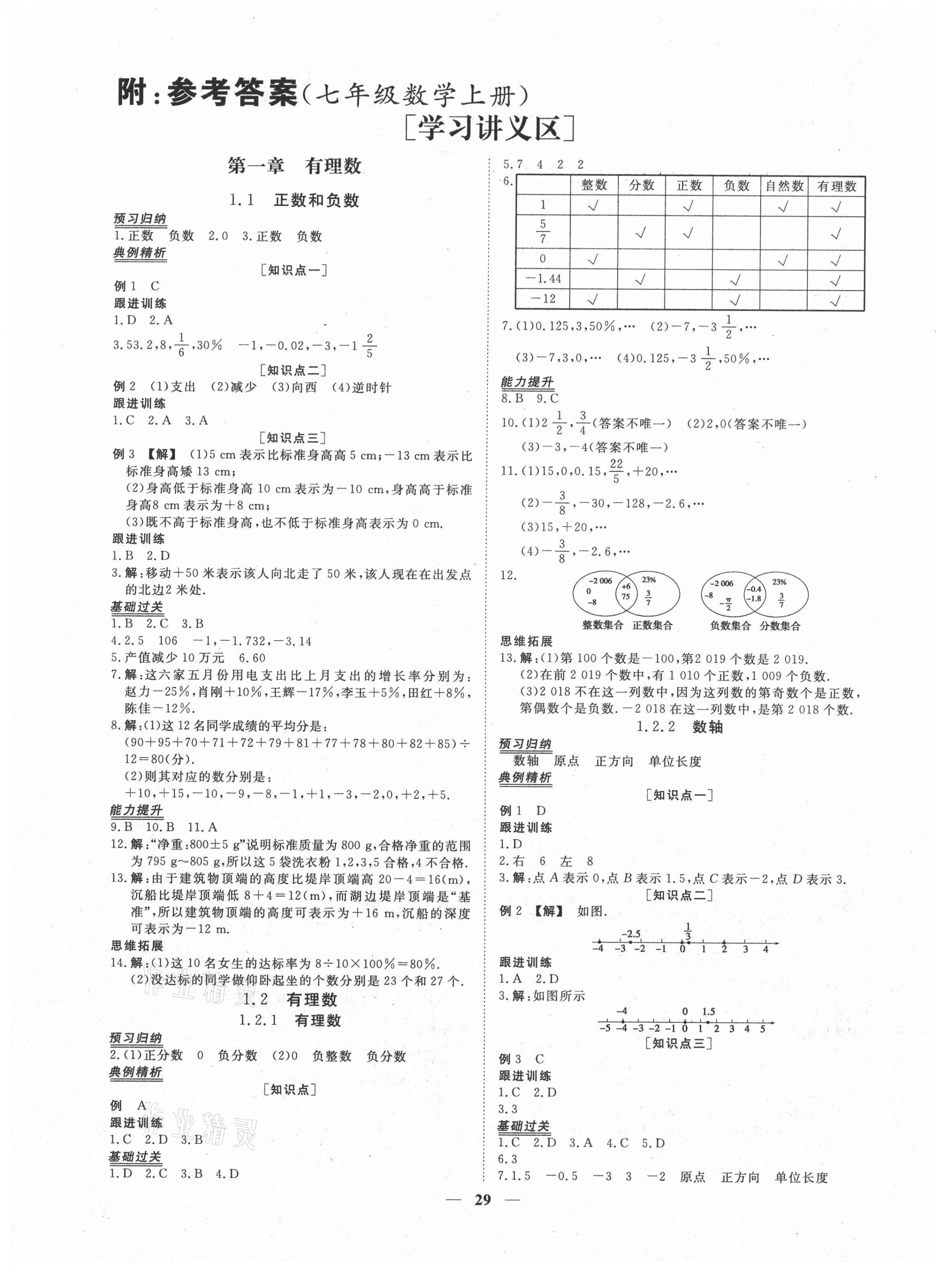 青于蓝课堂七年级数学人教版所有年代上下册答案大全—青夏教育精英