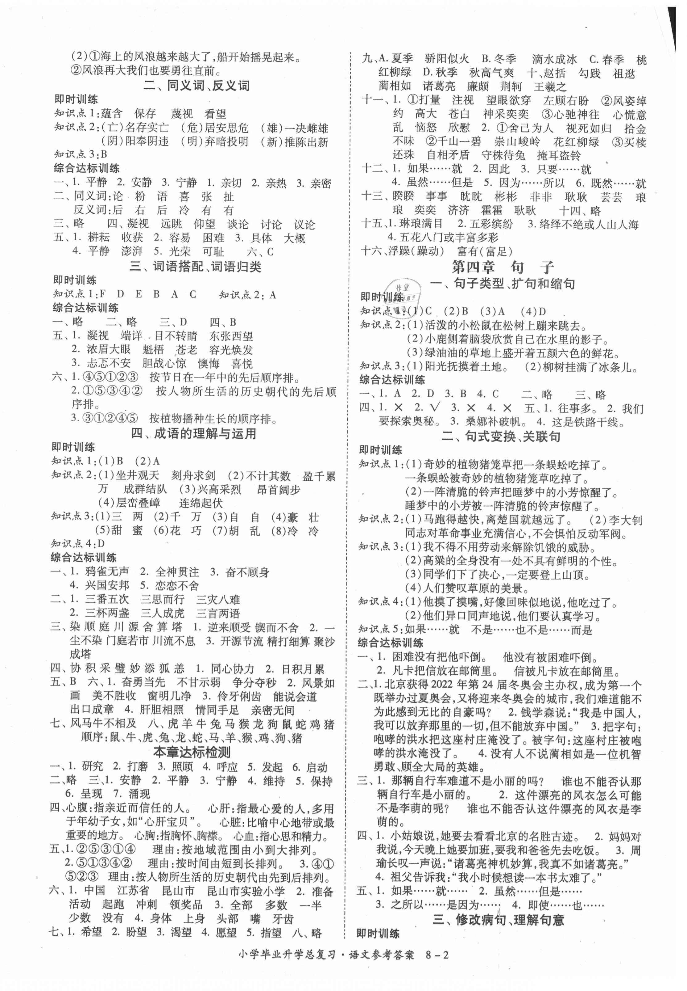 2020年小学毕业升学总复习语文广州专版 第2页