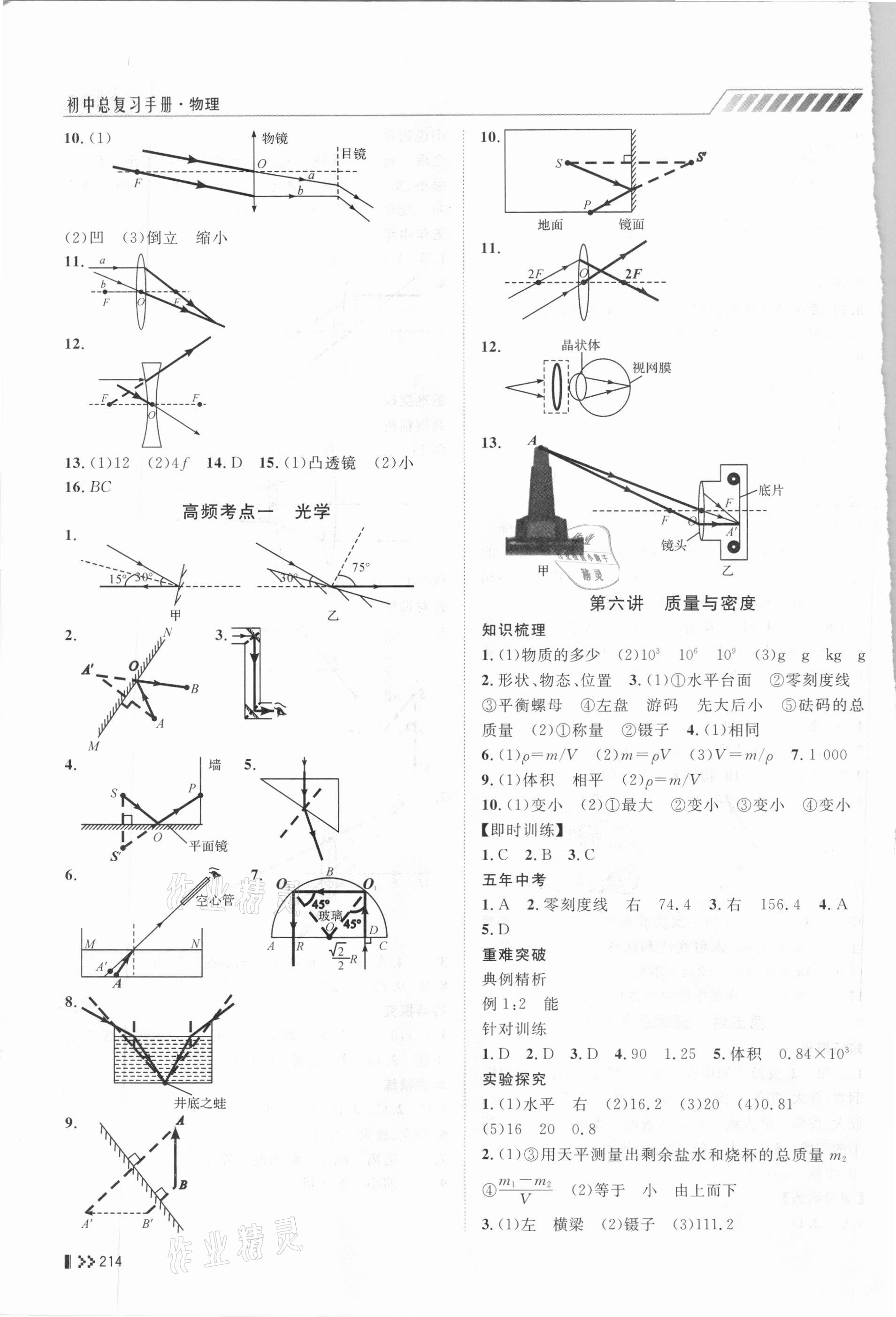 2021年初中总复习手册物理山东人民出版社 第4页