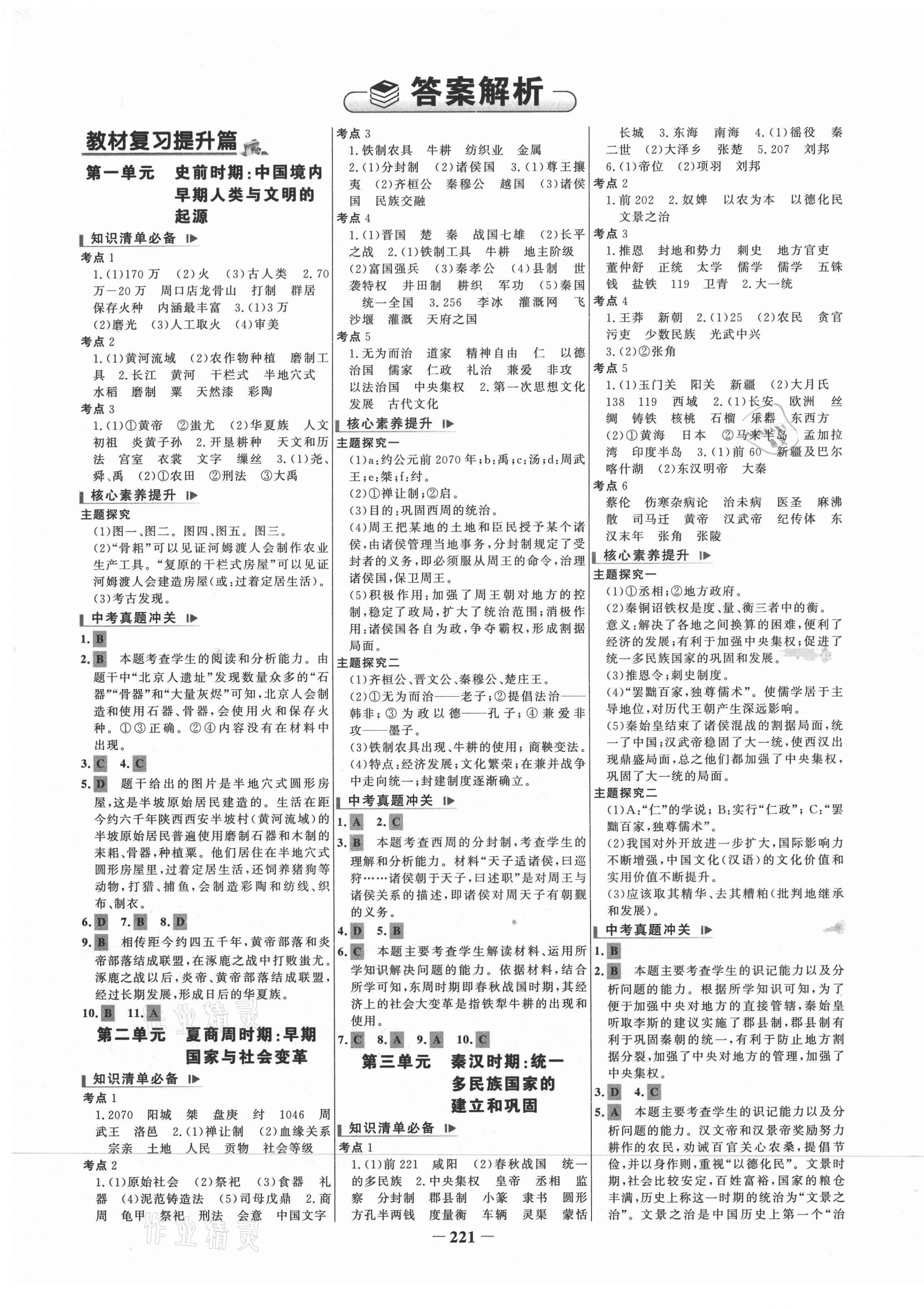 2021年初中总复习手册历史山东画报出版社 第1页