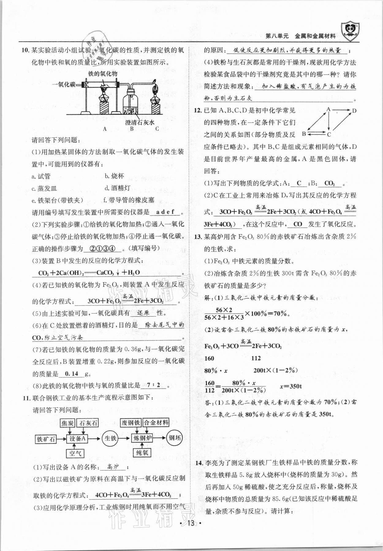 2021年指南针导学探究九年级化学下册人教版 第13页