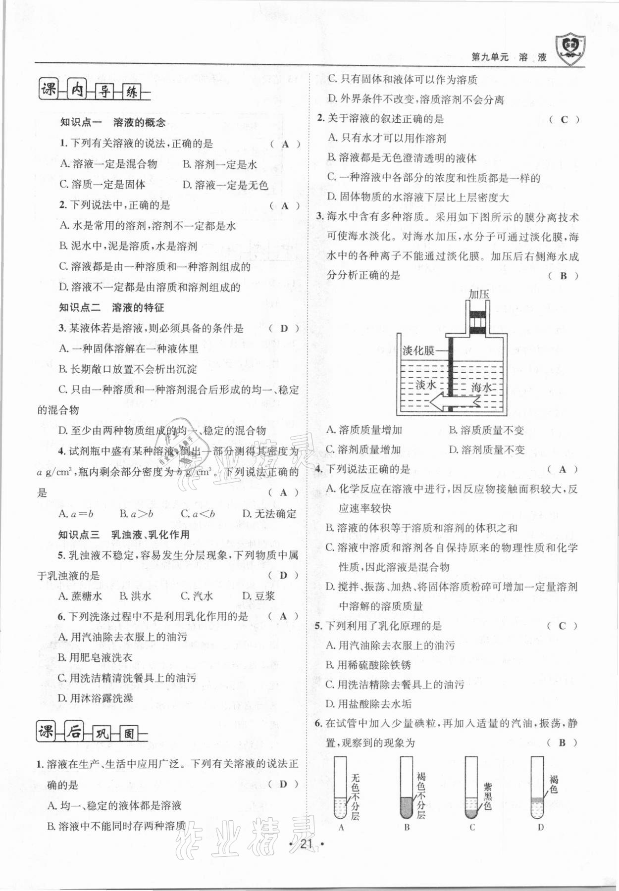 2021年指南针导学探究九年级化学下册人教版 第21页