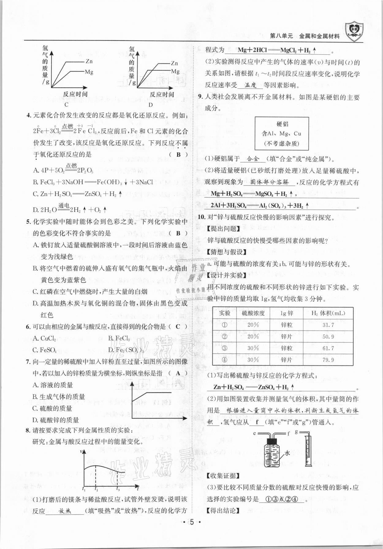 2021年指南针导学探究九年级化学下册人教版 第5页