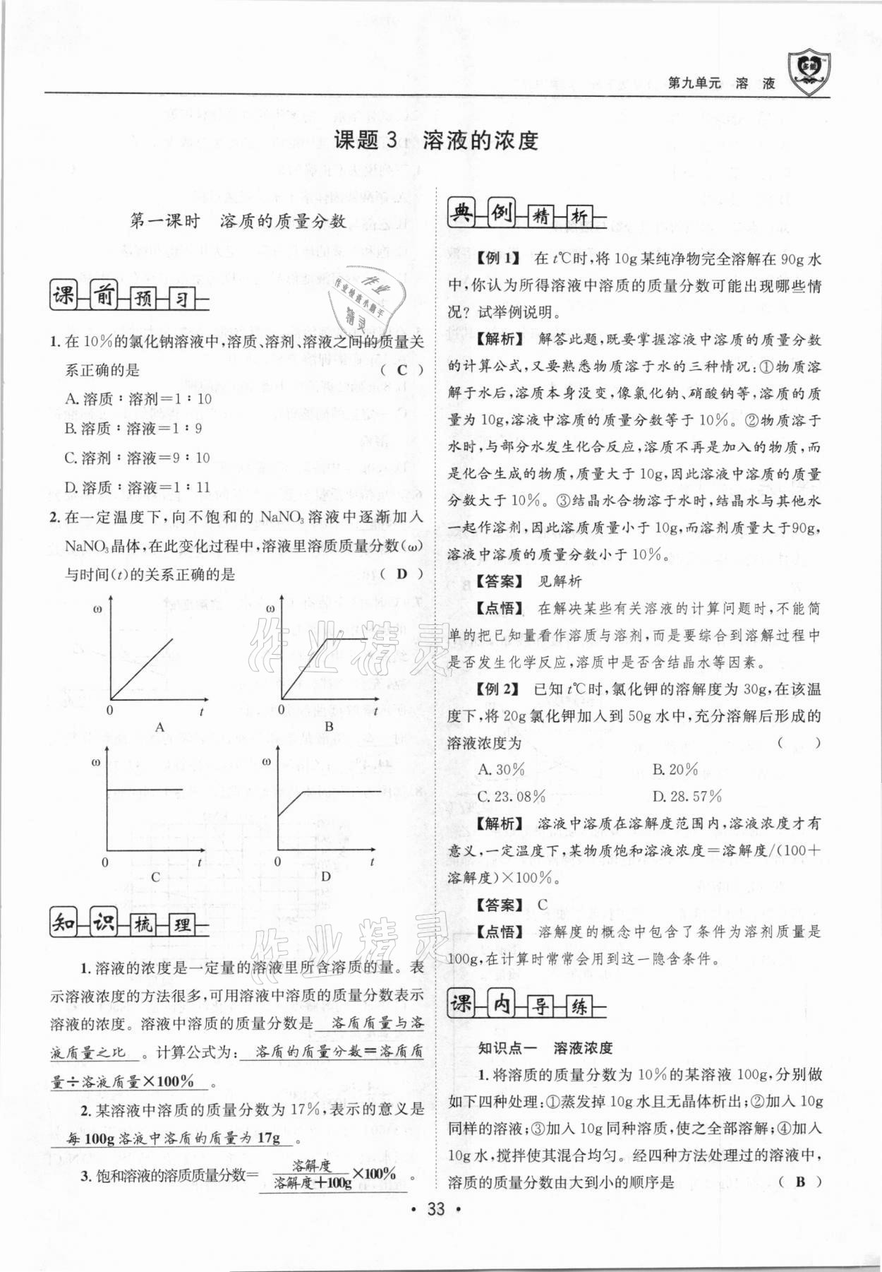 2021年指南针导学探究九年级化学下册人教版 第33页