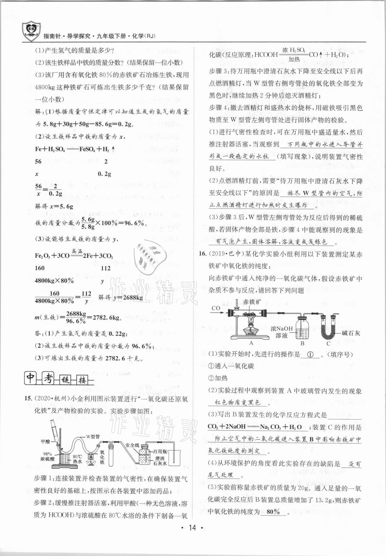 2021年指南针导学探究九年级化学下册人教版 第14页