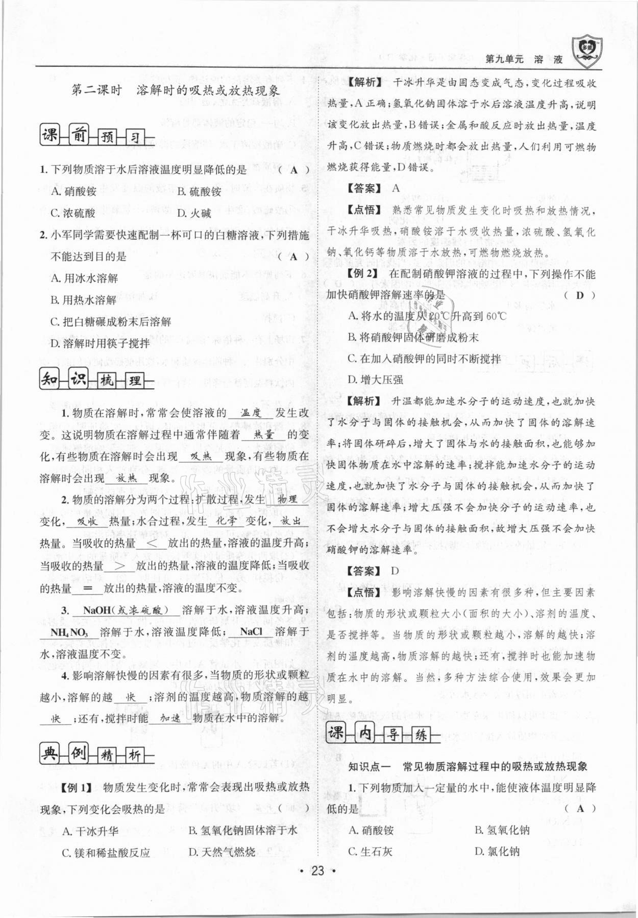 2021年指南针导学探究九年级化学下册人教版 第23页