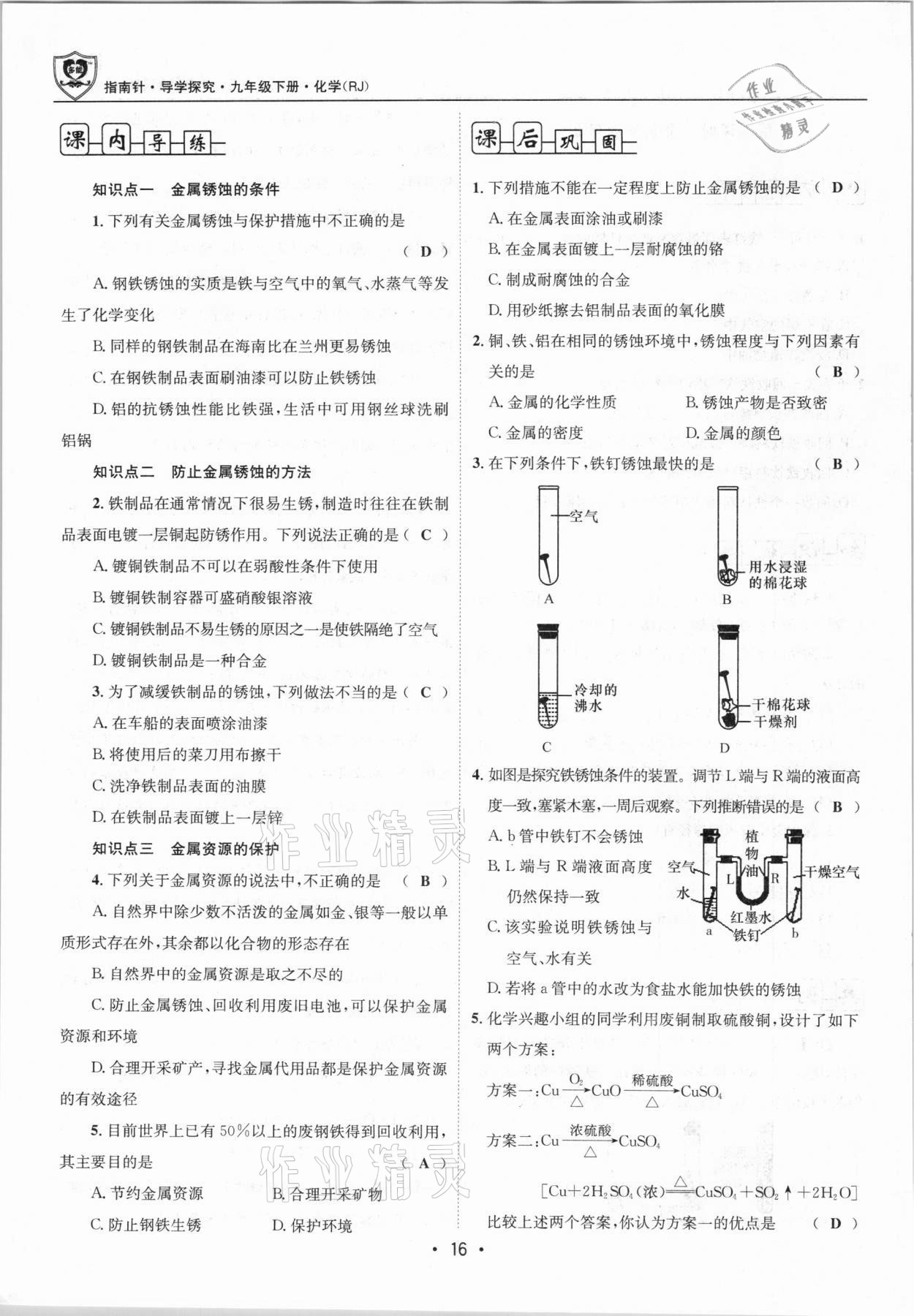 2021年指南针导学探究九年级化学下册人教版 第16页