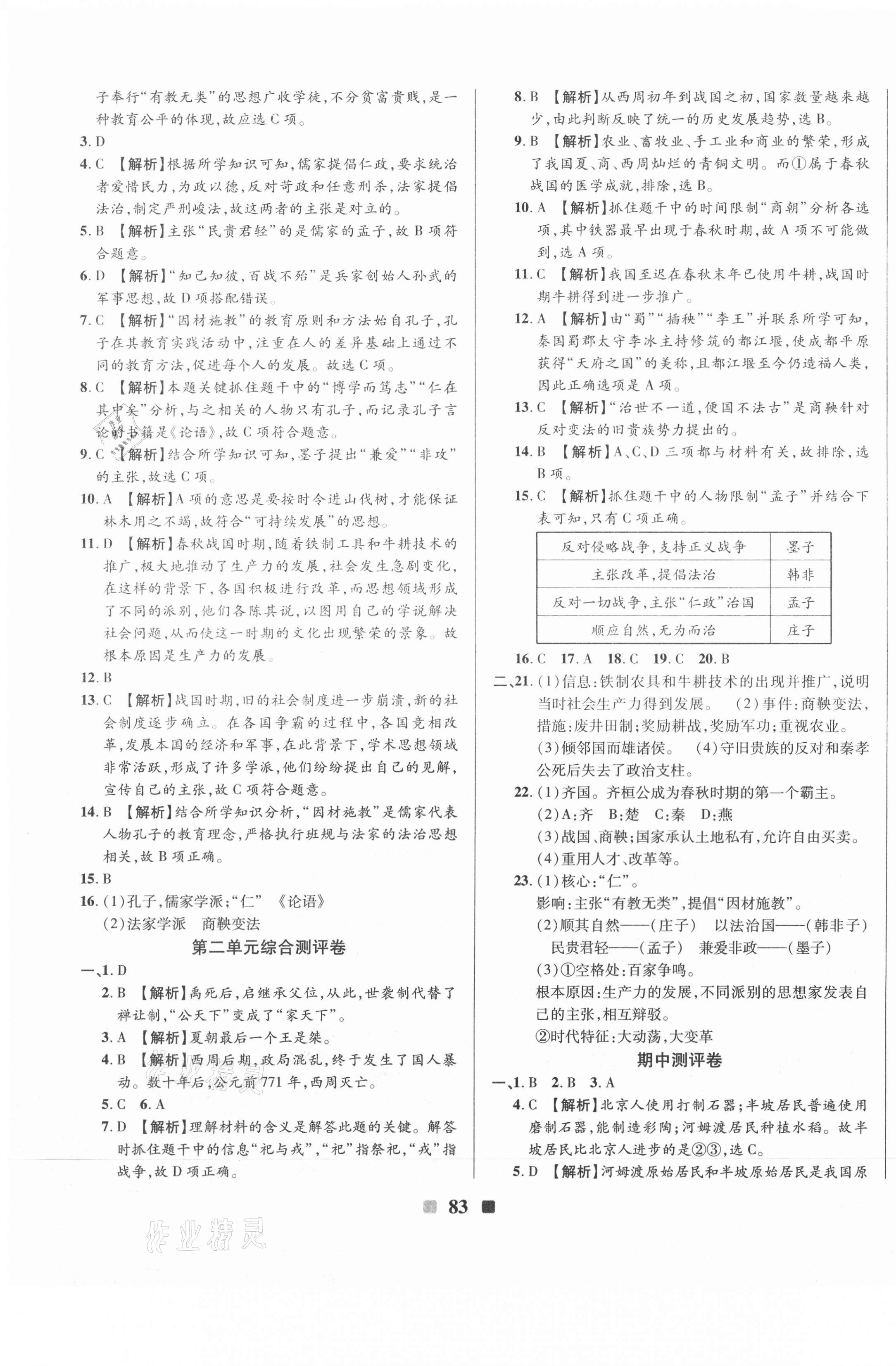 2020年优加全能大考卷七年级历史上册人教版 第3页