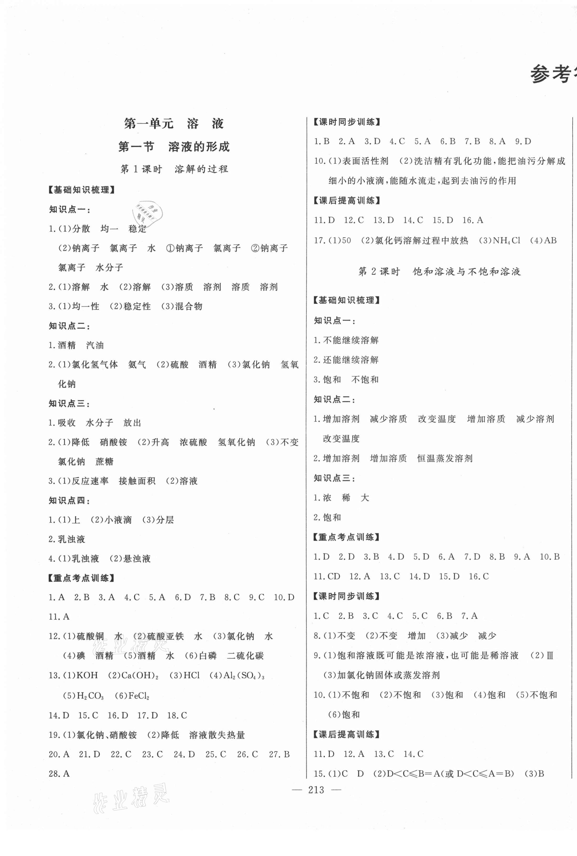 2020年初中新课标名师学案智慧大课堂九年级化学全一册鲁教版54制 第1页