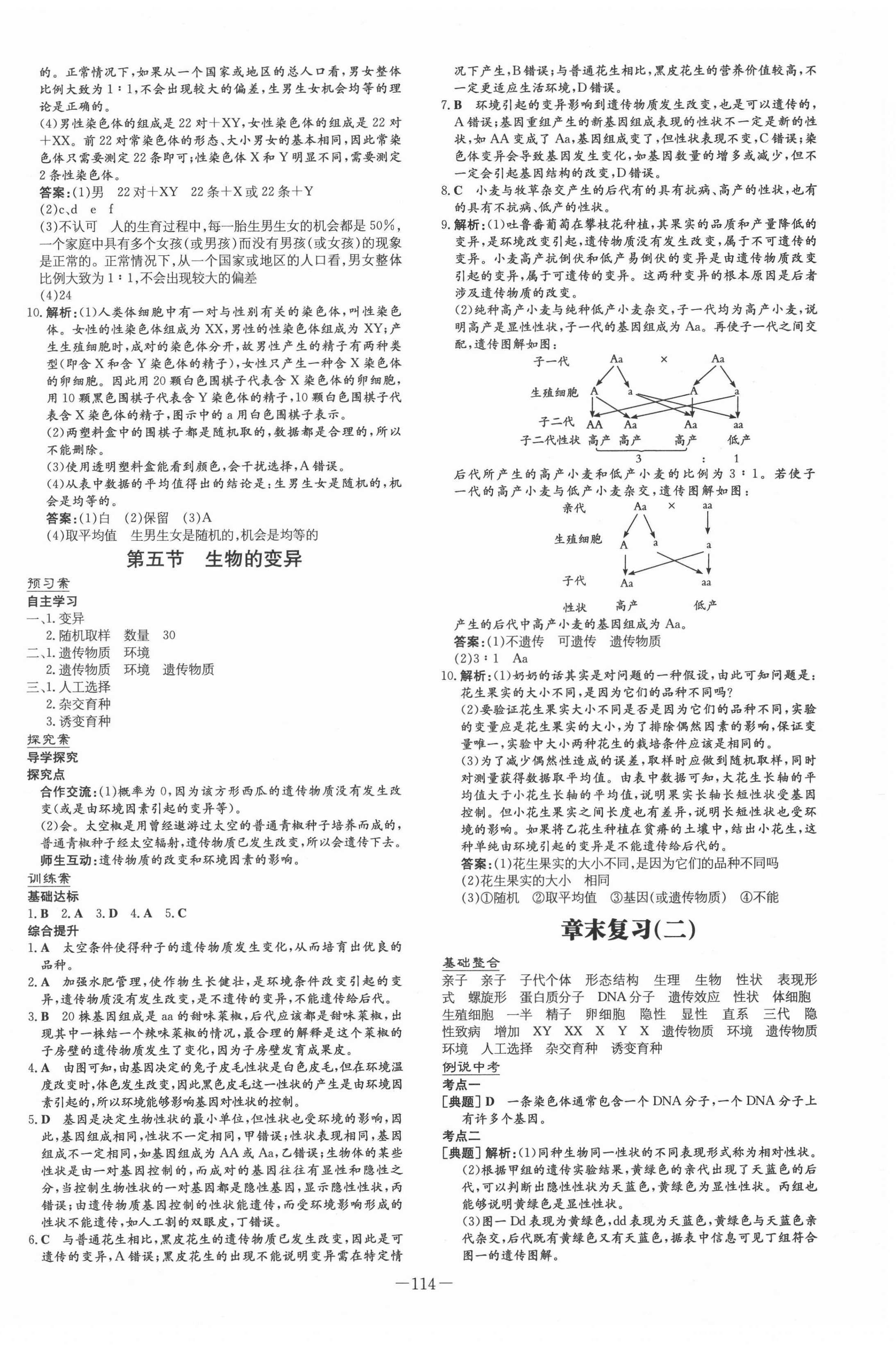 2021年初中同步学习导与练导学探究案八年级生物下册人教版 第6页