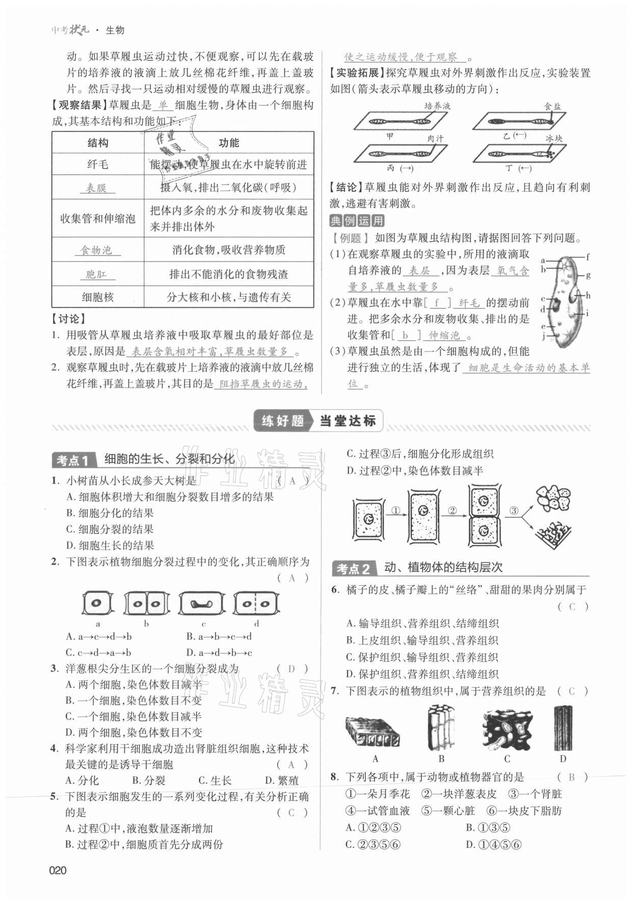 2021年中考狀元生物 第20頁