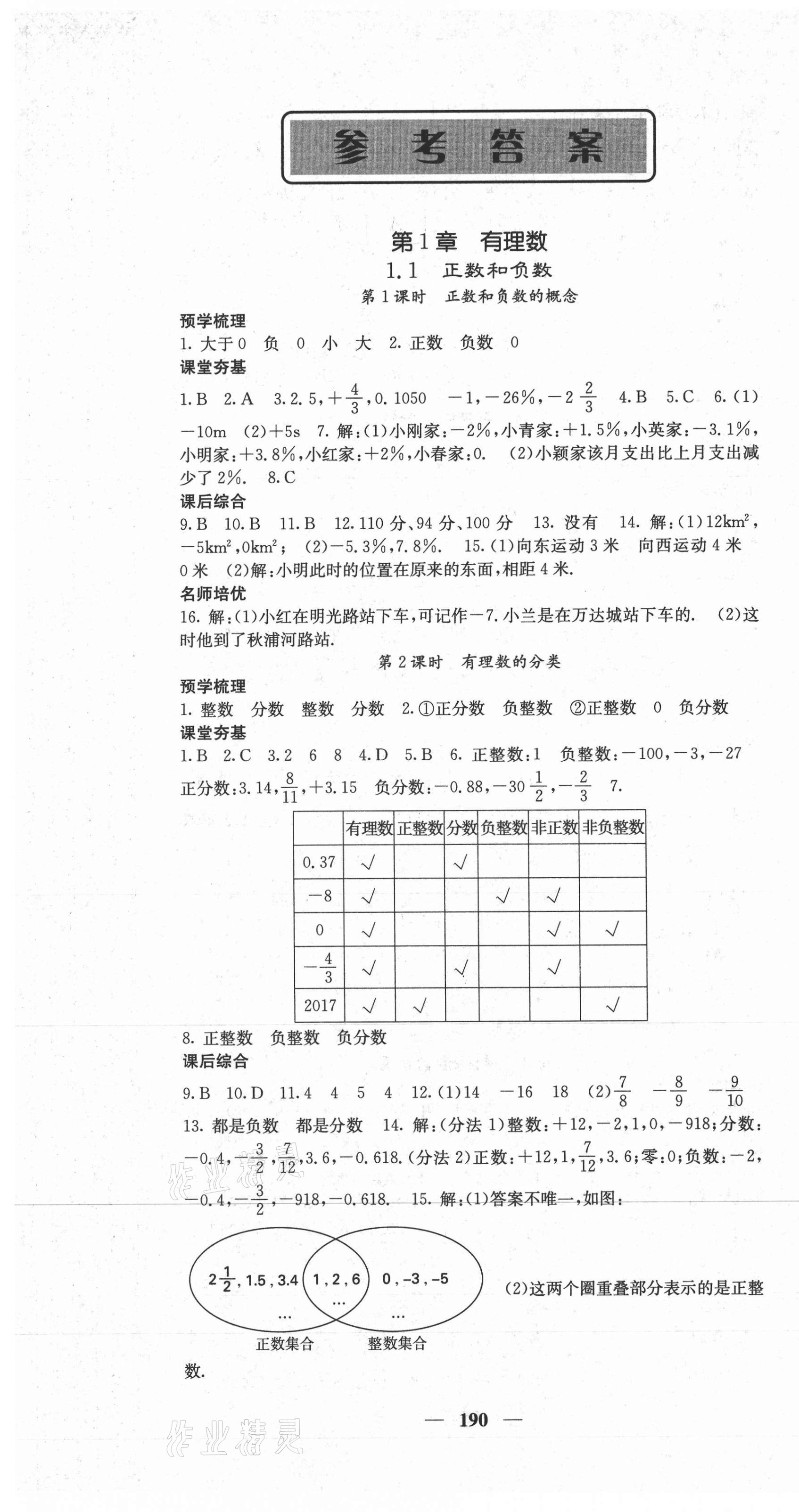 2020年名校課堂內(nèi)外七年級(jí)數(shù)學(xué)上冊(cè)滬科版 第1頁