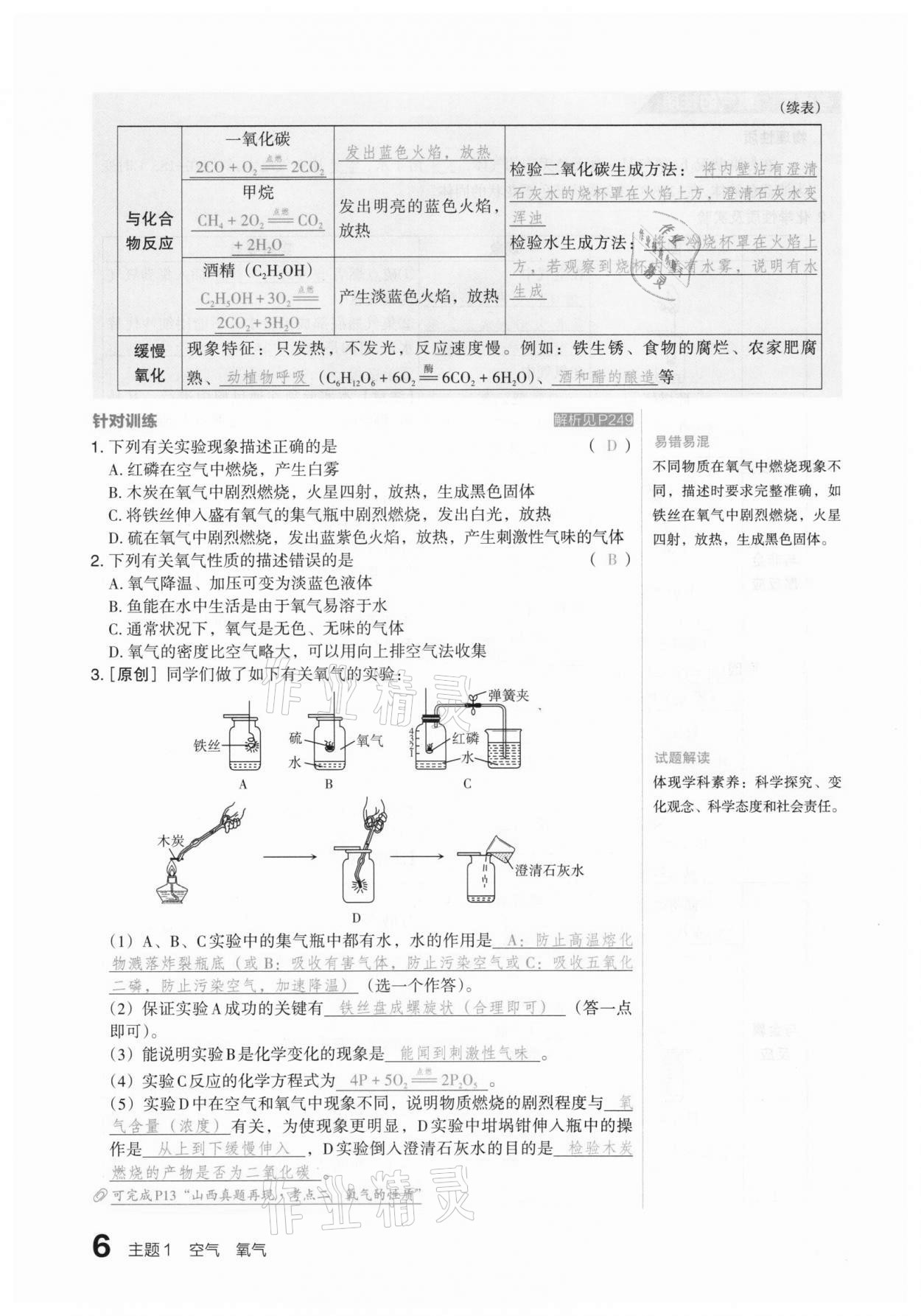 2021年滾動遷移中考總復(fù)習(xí)化學(xué)山西專版 參考答案第6頁