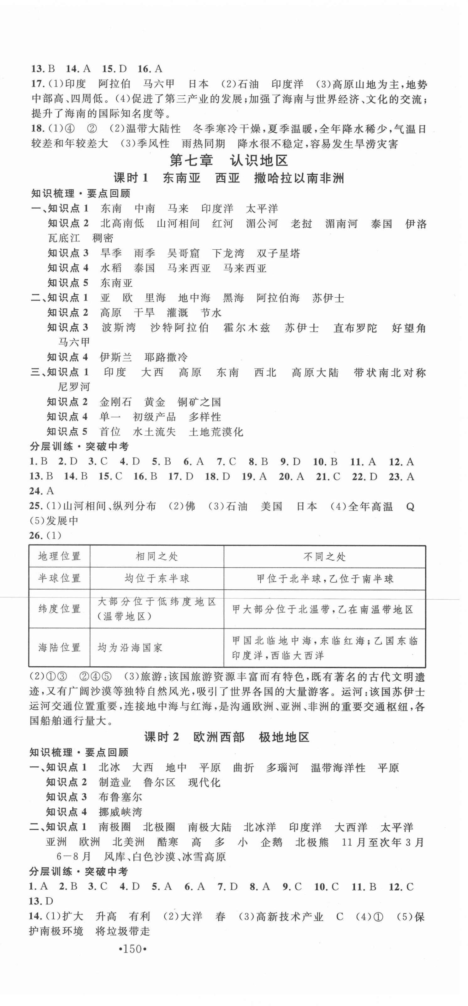 2021年火線100天中考滾動(dòng)復(fù)習(xí)法地理1中考青海專版 參考答案第3頁(yè)