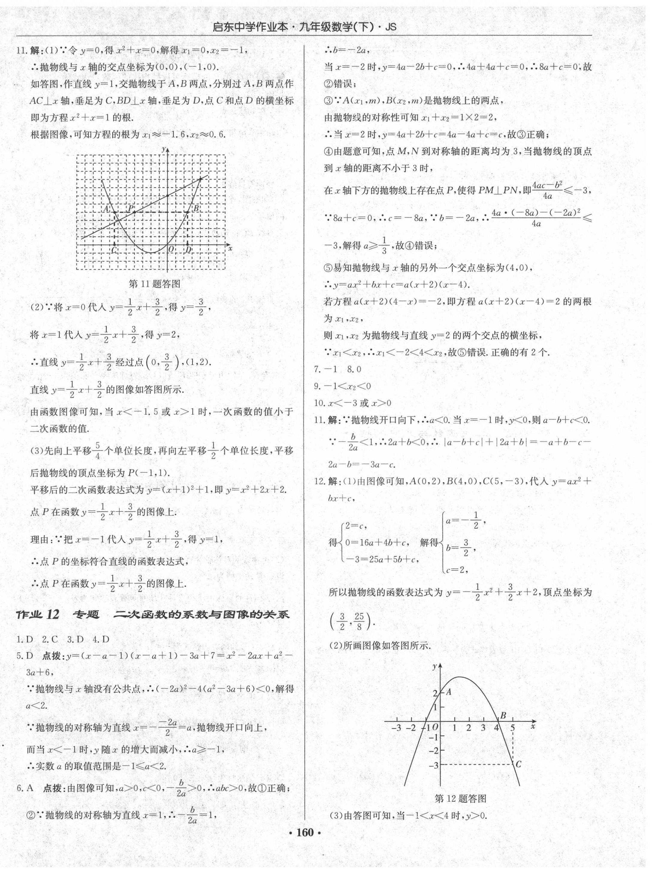 2021年启东中学作业本九年级数学下册江苏版 第10页