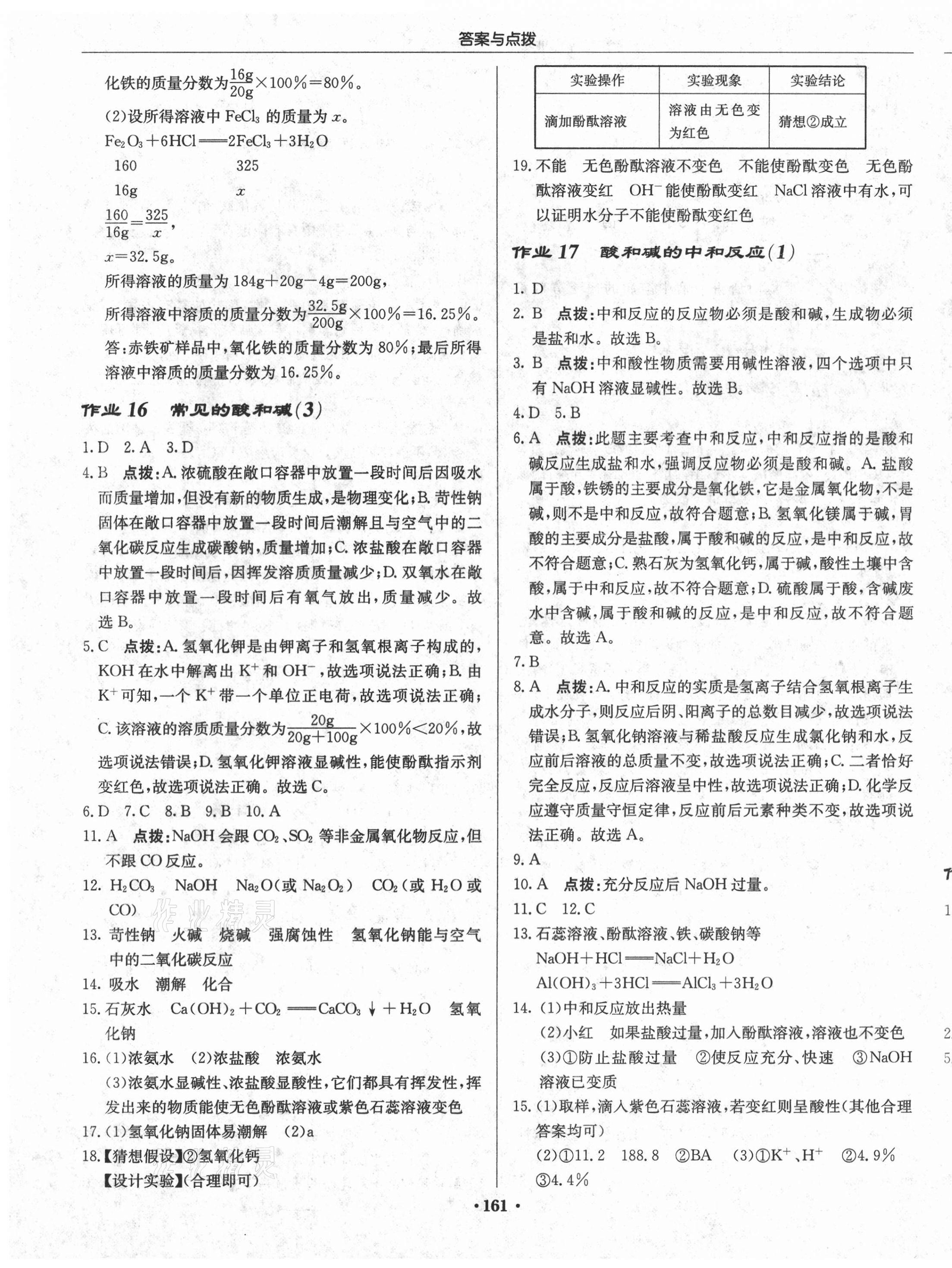 2021年启东中学作业本九年级化学下册人教版 第11页