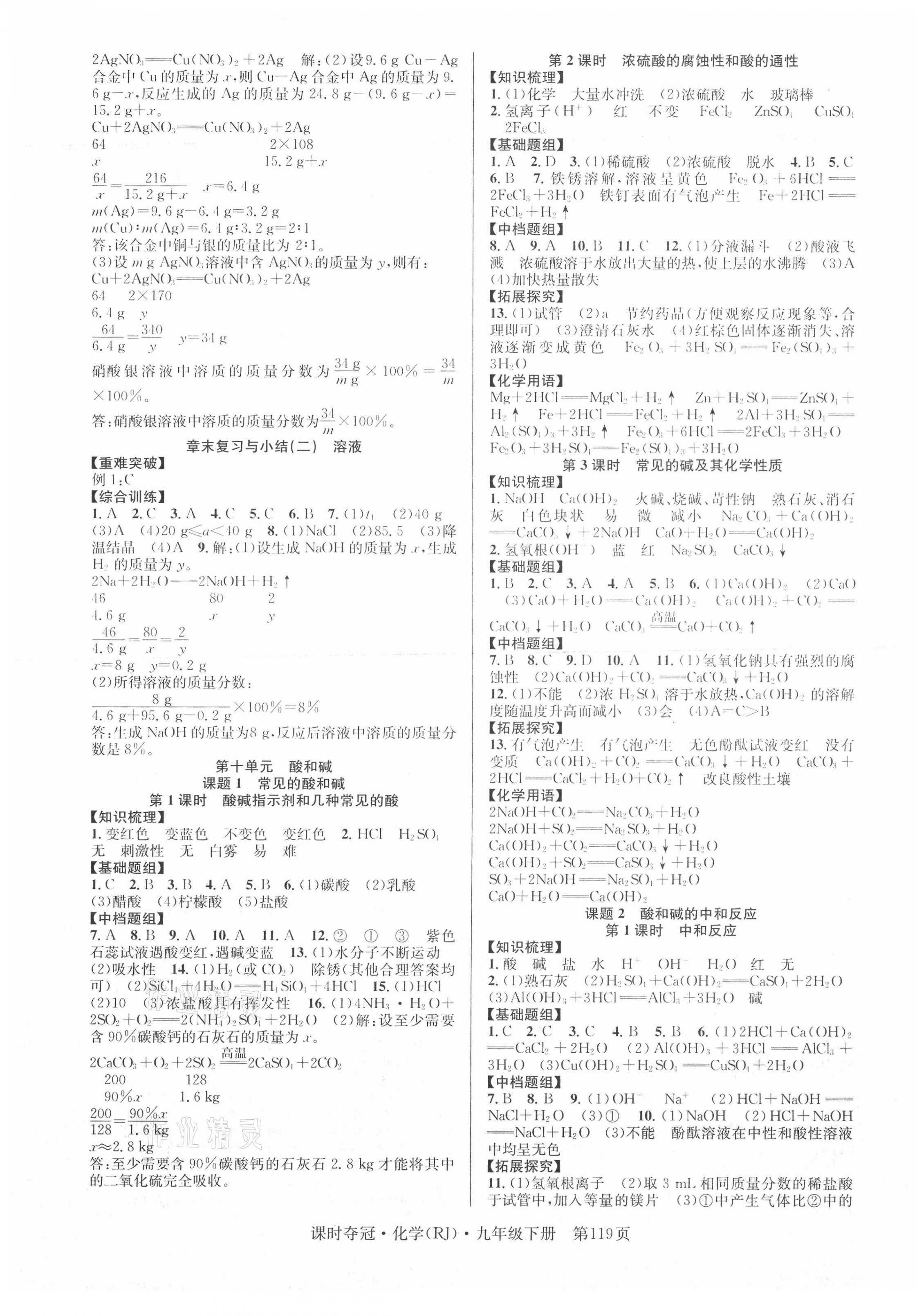 2021年課時(shí)奪冠九年級化學(xué)下冊人教版 第3頁