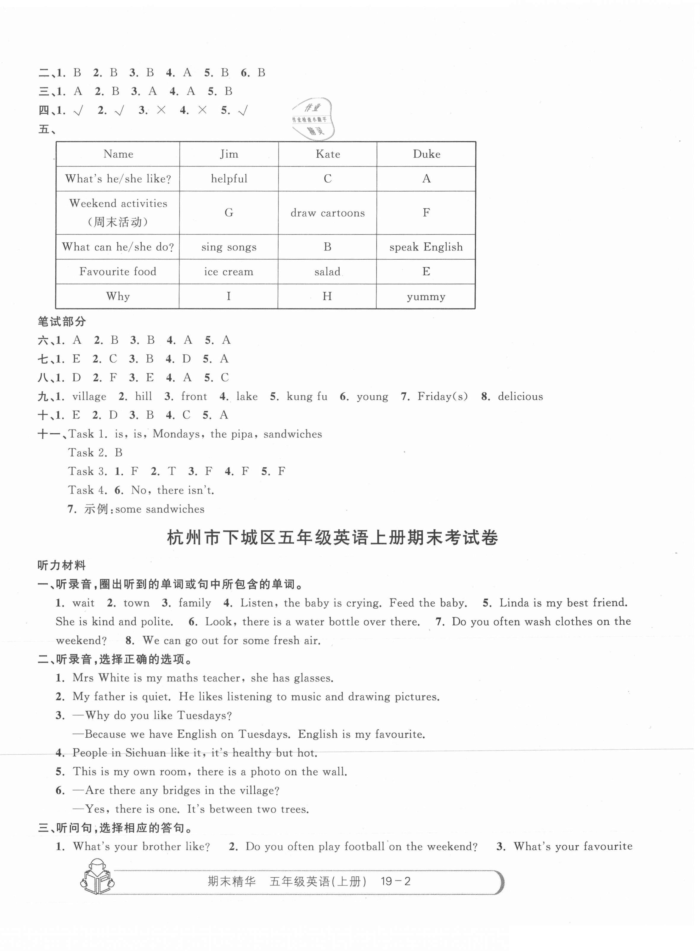 2020年期末精華五年級(jí)英語上冊人教版 第2頁