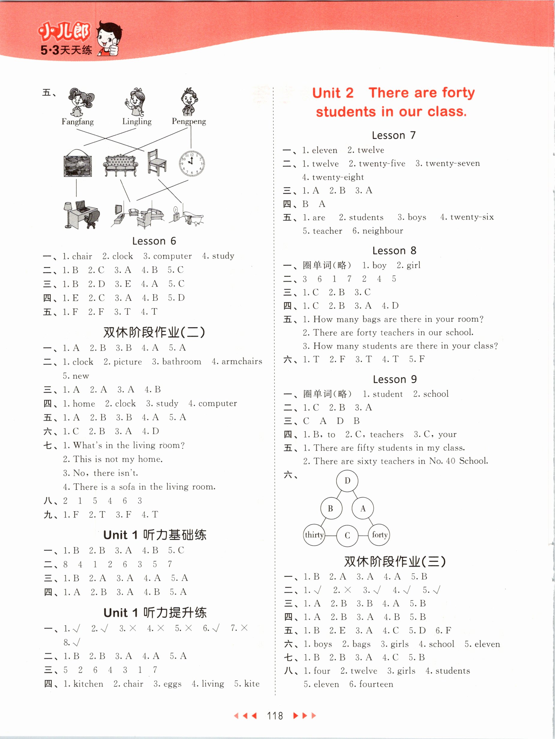 2021年53天天練四年級(jí)英語下冊(cè)人教精通版 參考答案第2頁