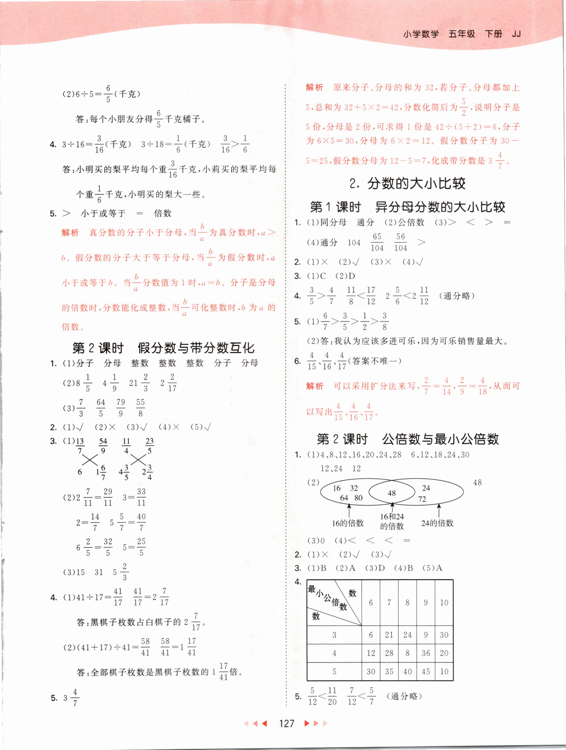 2021年53天天練五年級(jí)數(shù)學(xué)下冊(cè)冀教版 參考答案第3頁(yè)