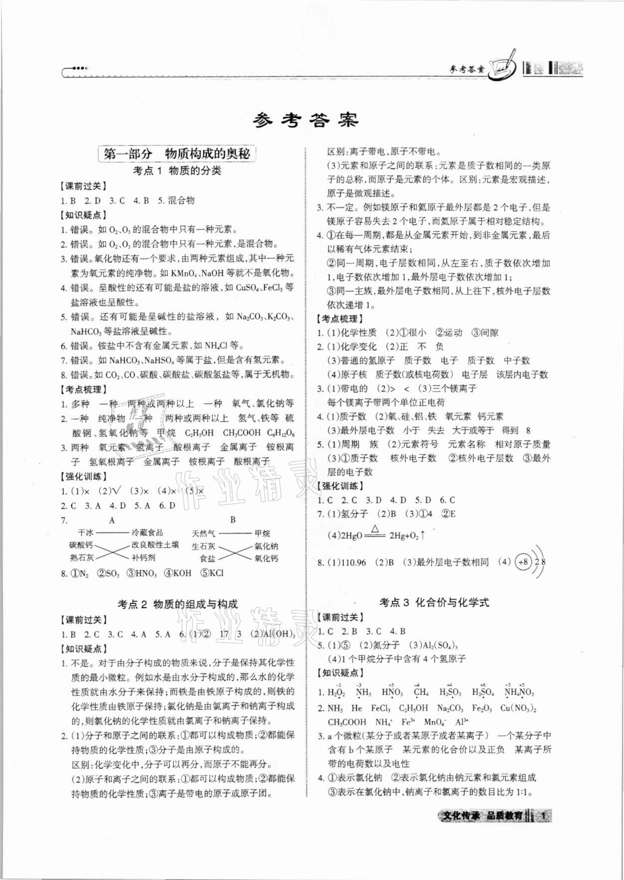 2021年中考沖刺化學(xué)廣東專(zhuān)版 第1頁(yè)